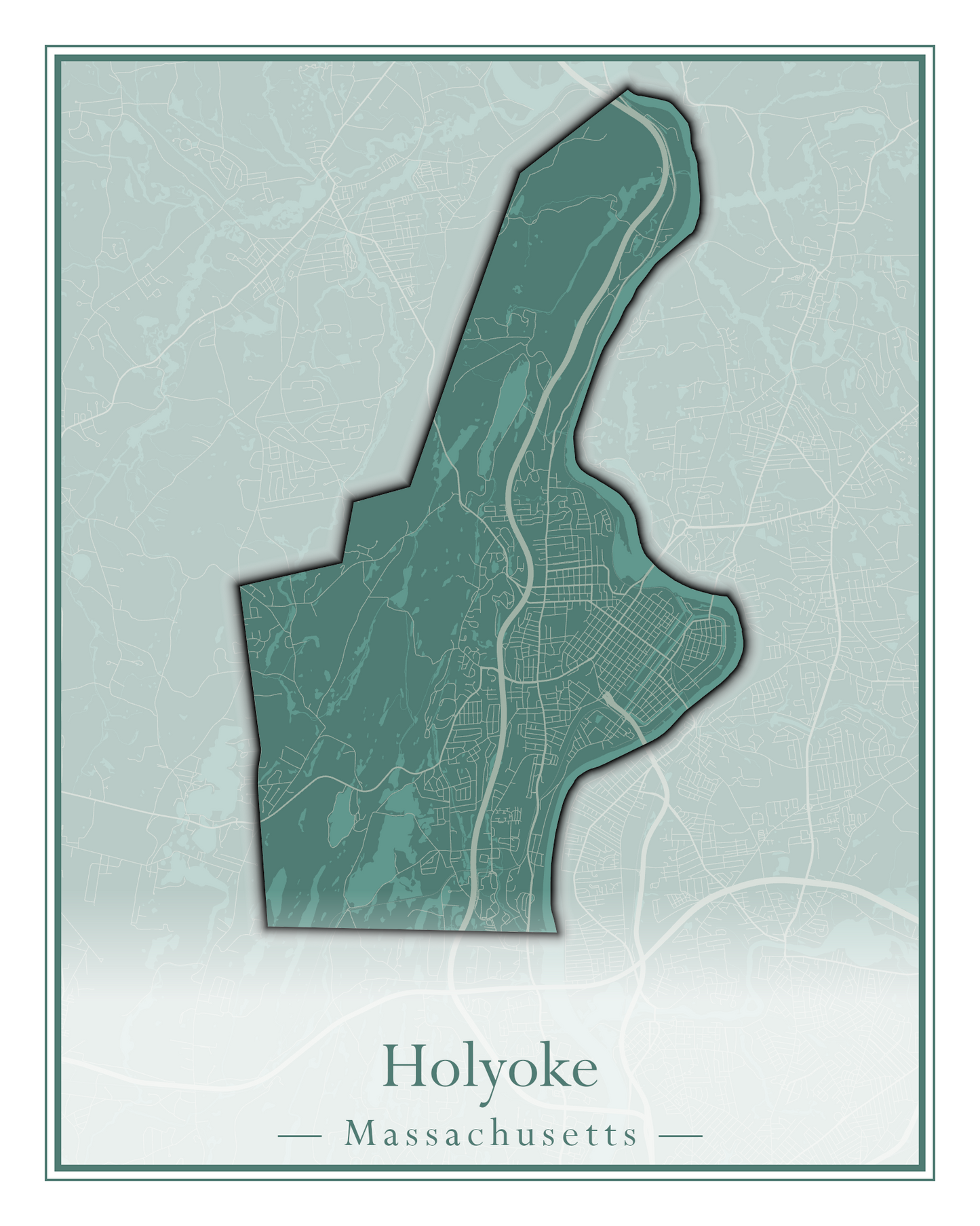 Massachusetts Towns - Street Map (Holyoke - Hubbardston)