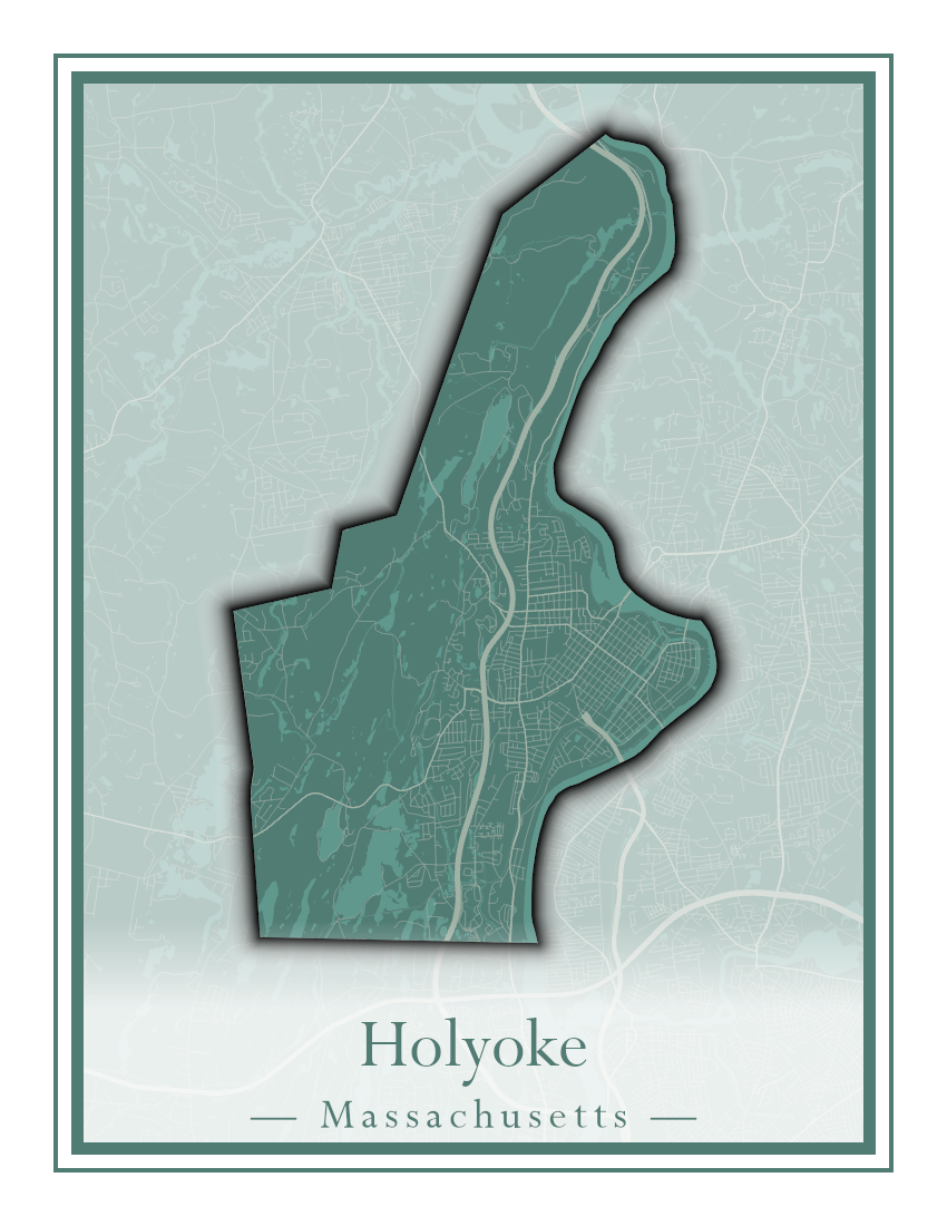 Massachusetts Towns - Street Map (Holyoke - Hubbardston)