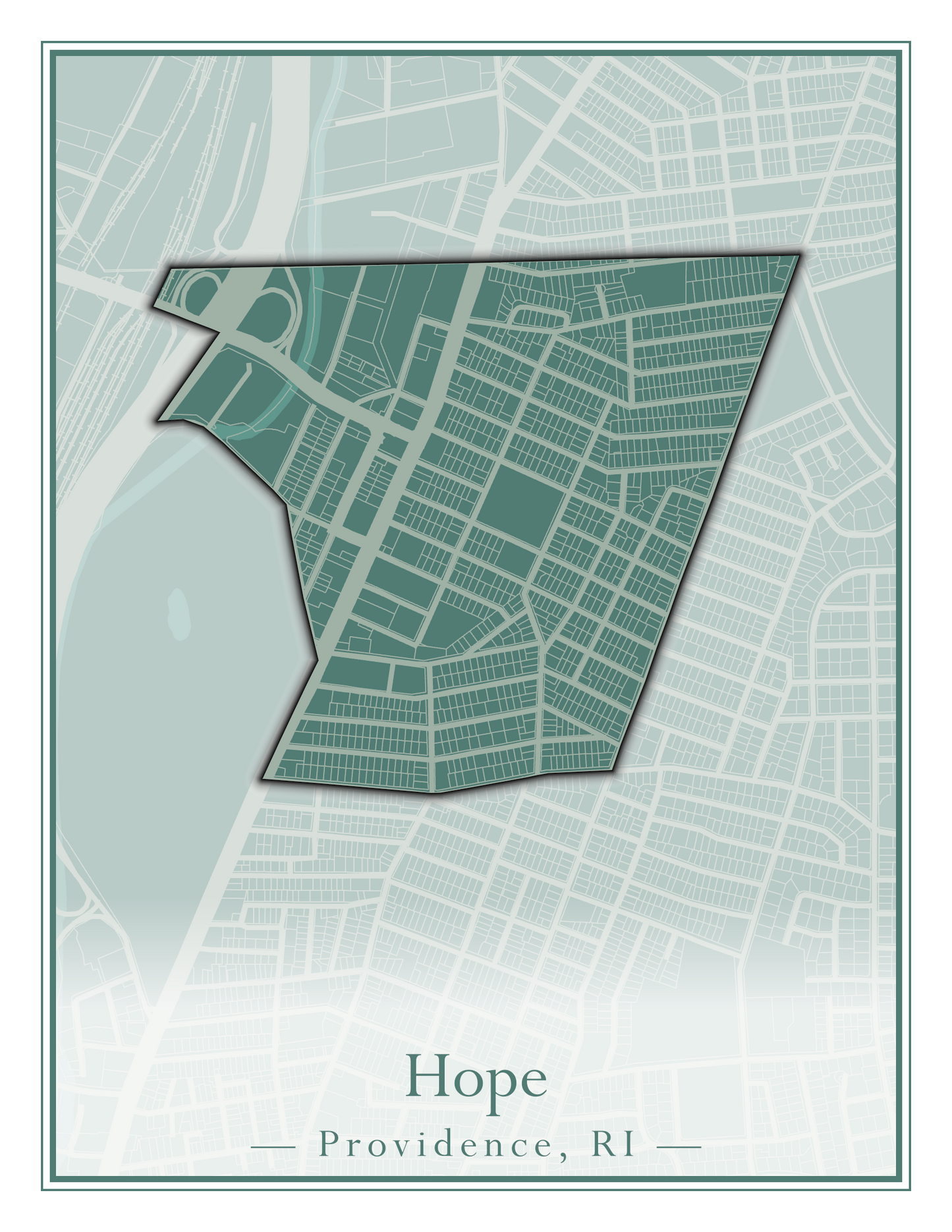 Providence Neighborhoods - Street Map (Hartford - Manton)