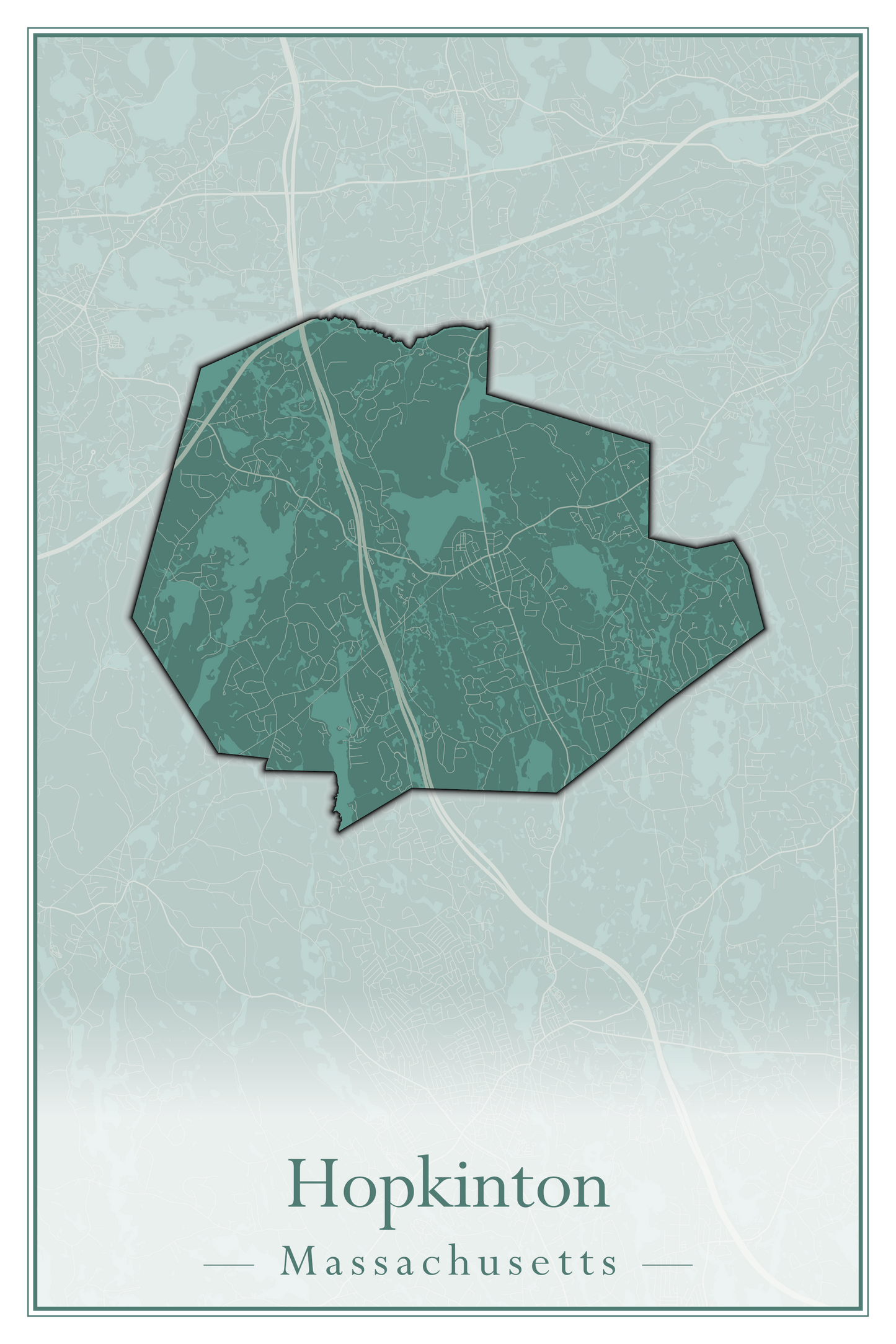 Massachusetts Towns - Street Map (Holyoke - Hubbardston)