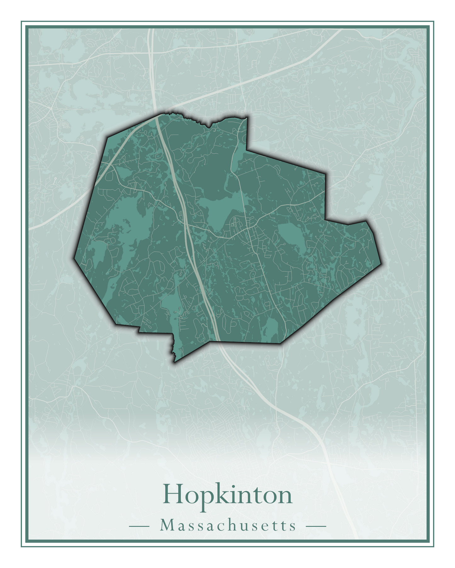 Massachusetts Towns - Street Map (Holyoke - Hubbardston)