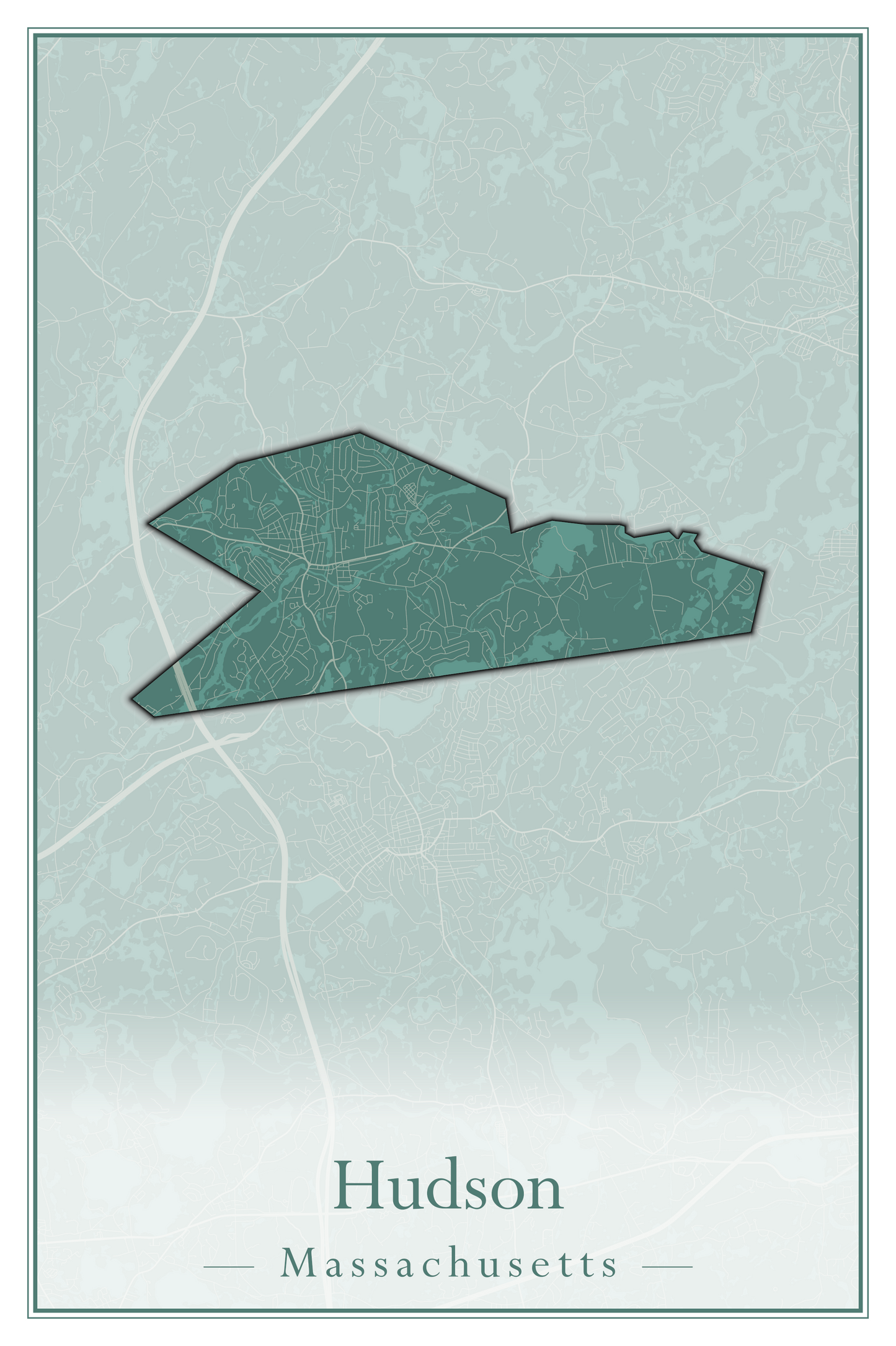 Massachusetts Towns - Street Map (Hudson - Ipswich)