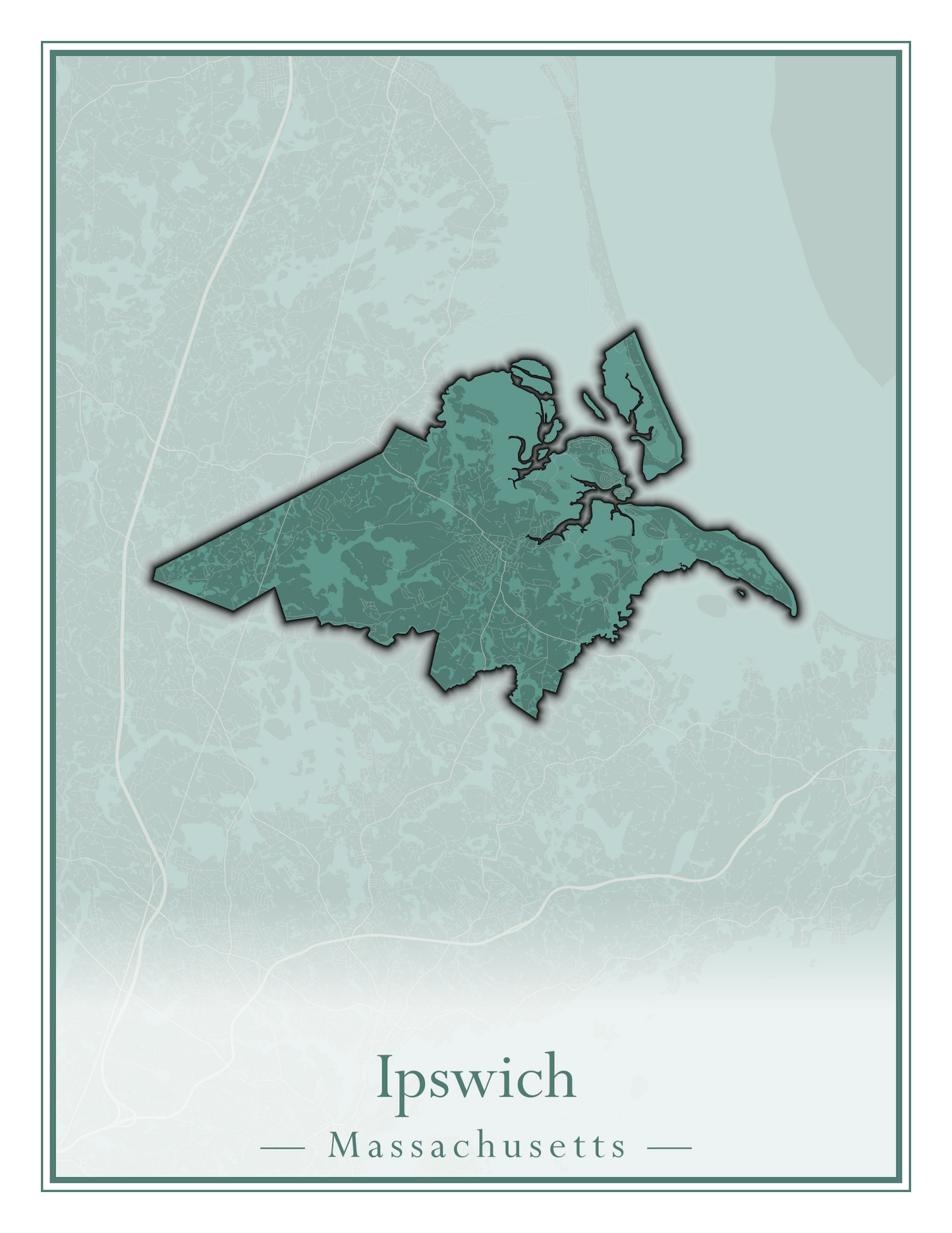 Massachusetts Towns - Street Map (Hudson - Ipswich)