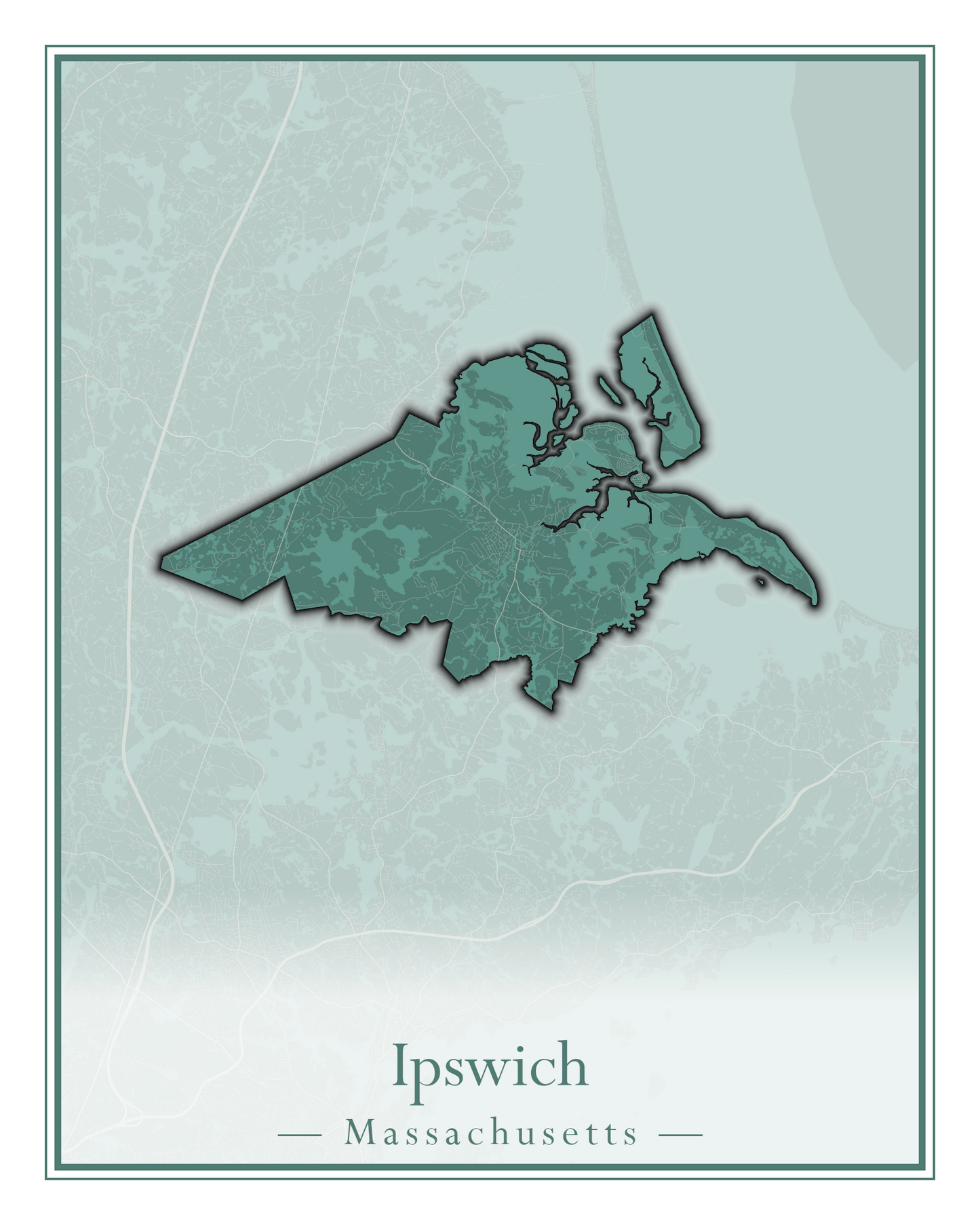 Massachusetts Towns - Street Map (Hudson - Ipswich)