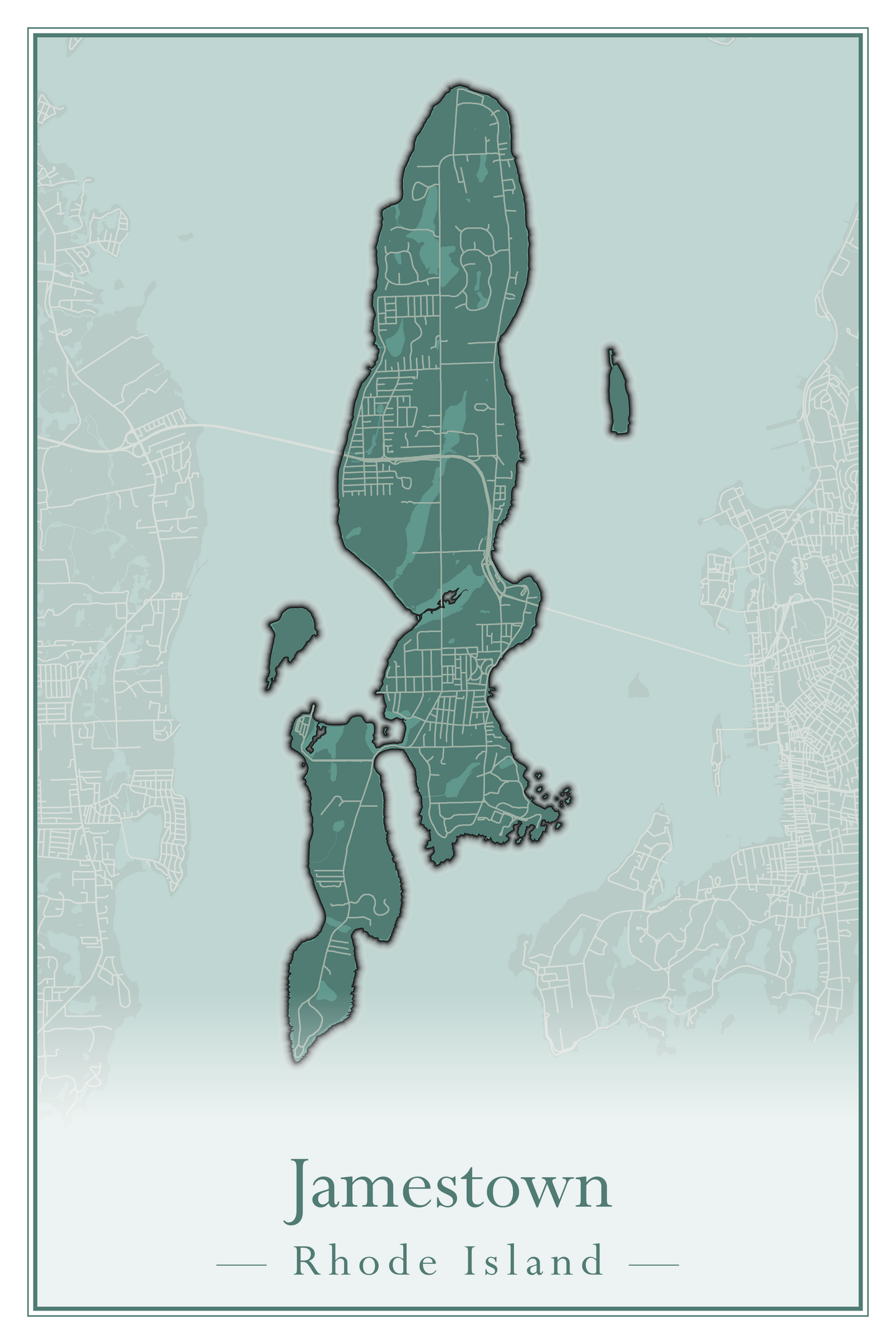 Rhode Island Towns - Street Map (Glocester - Johnston)