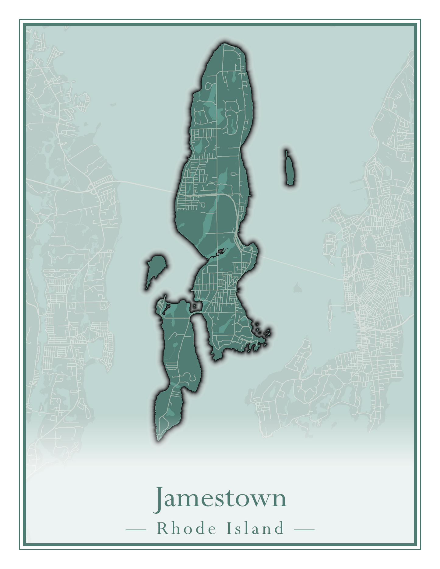 Rhode Island Towns - Street Map (Glocester - Johnston)