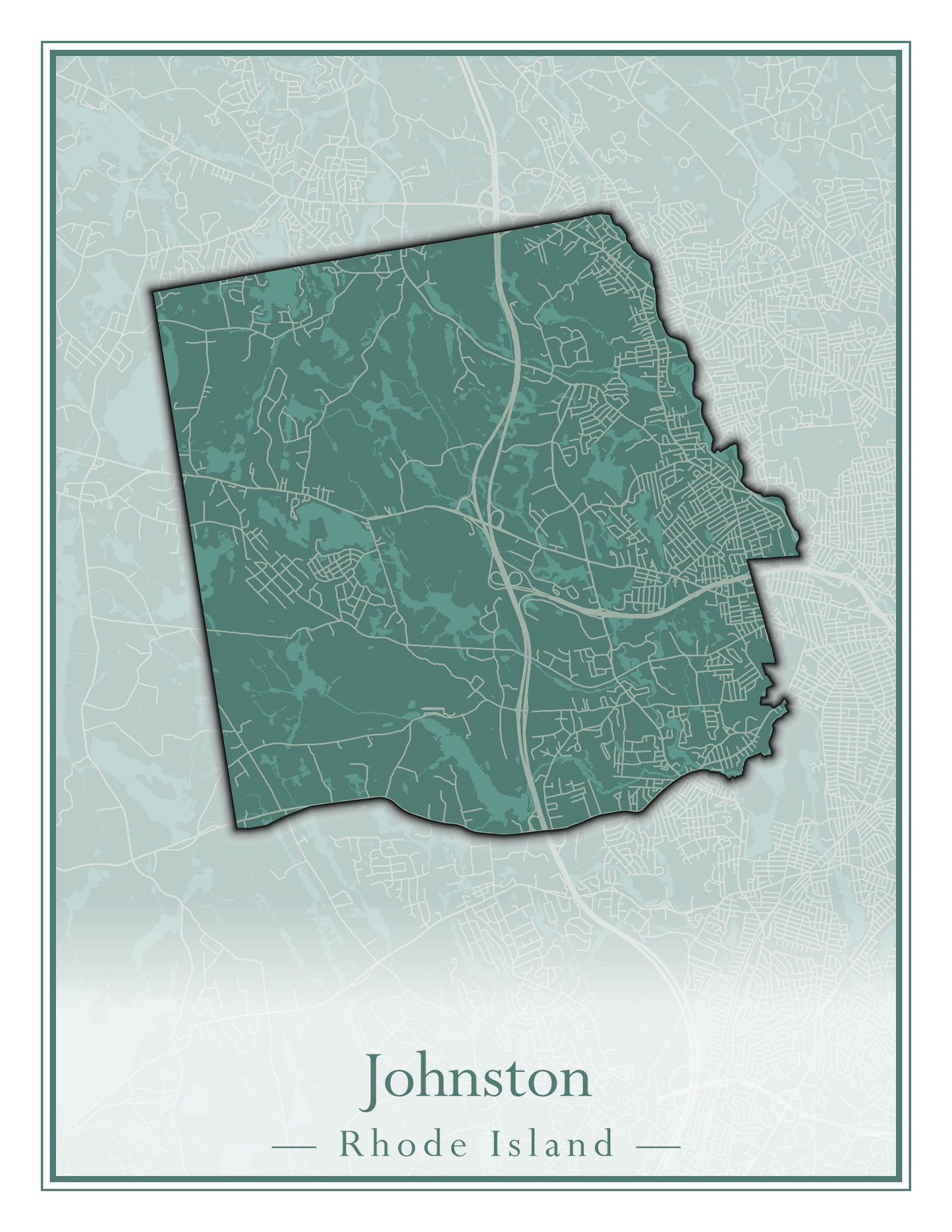 Rhode Island Towns - Street Map (Glocester - Johnston)