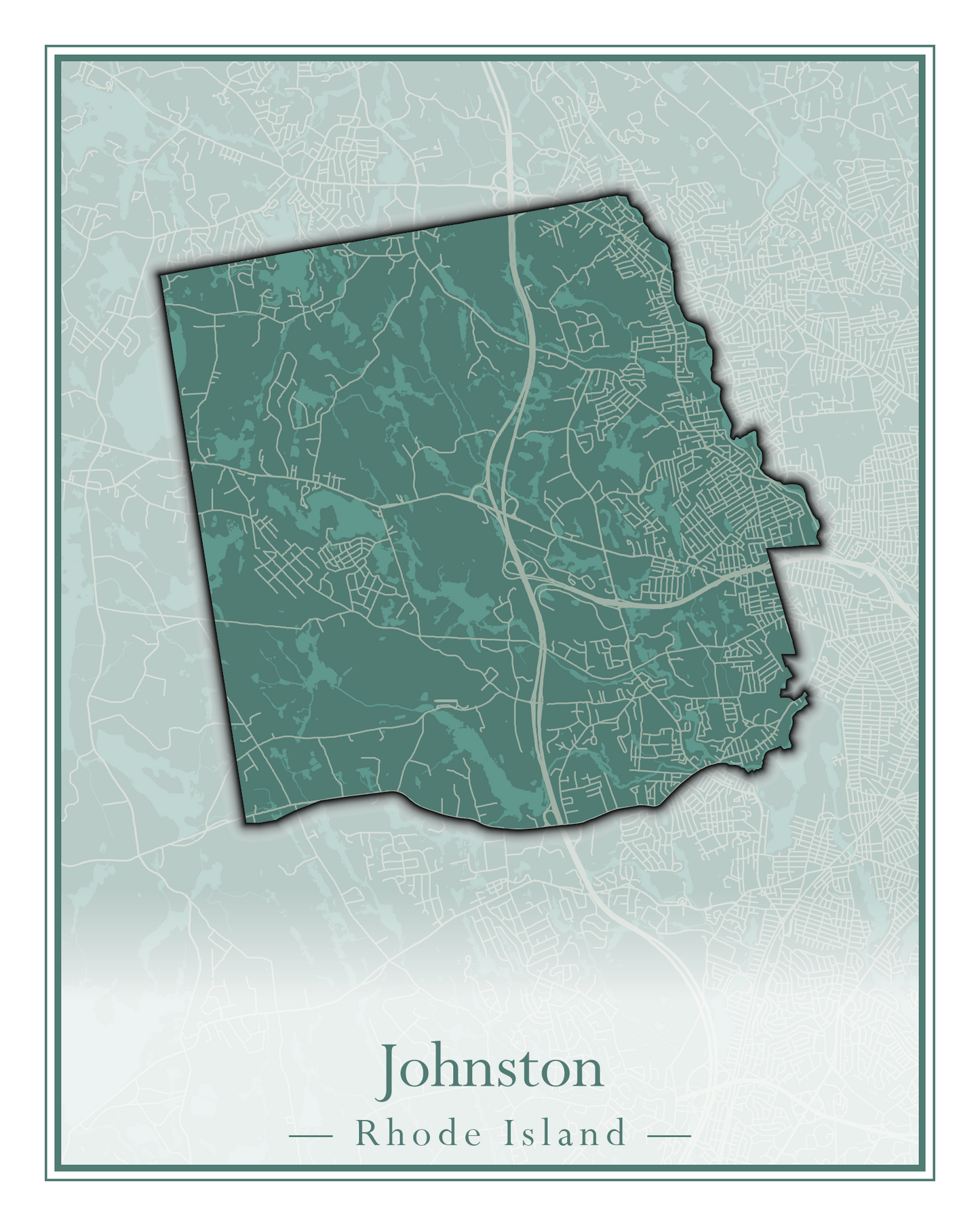 Rhode Island Towns - Street Map (Glocester - Johnston)