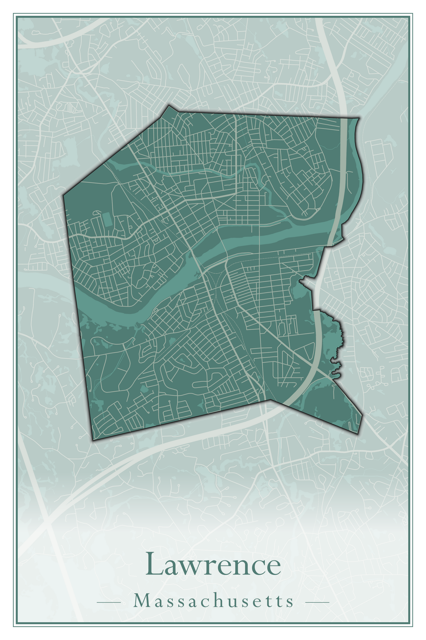 Massachusetts Towns - Street Map (Lawrence - Lenox)