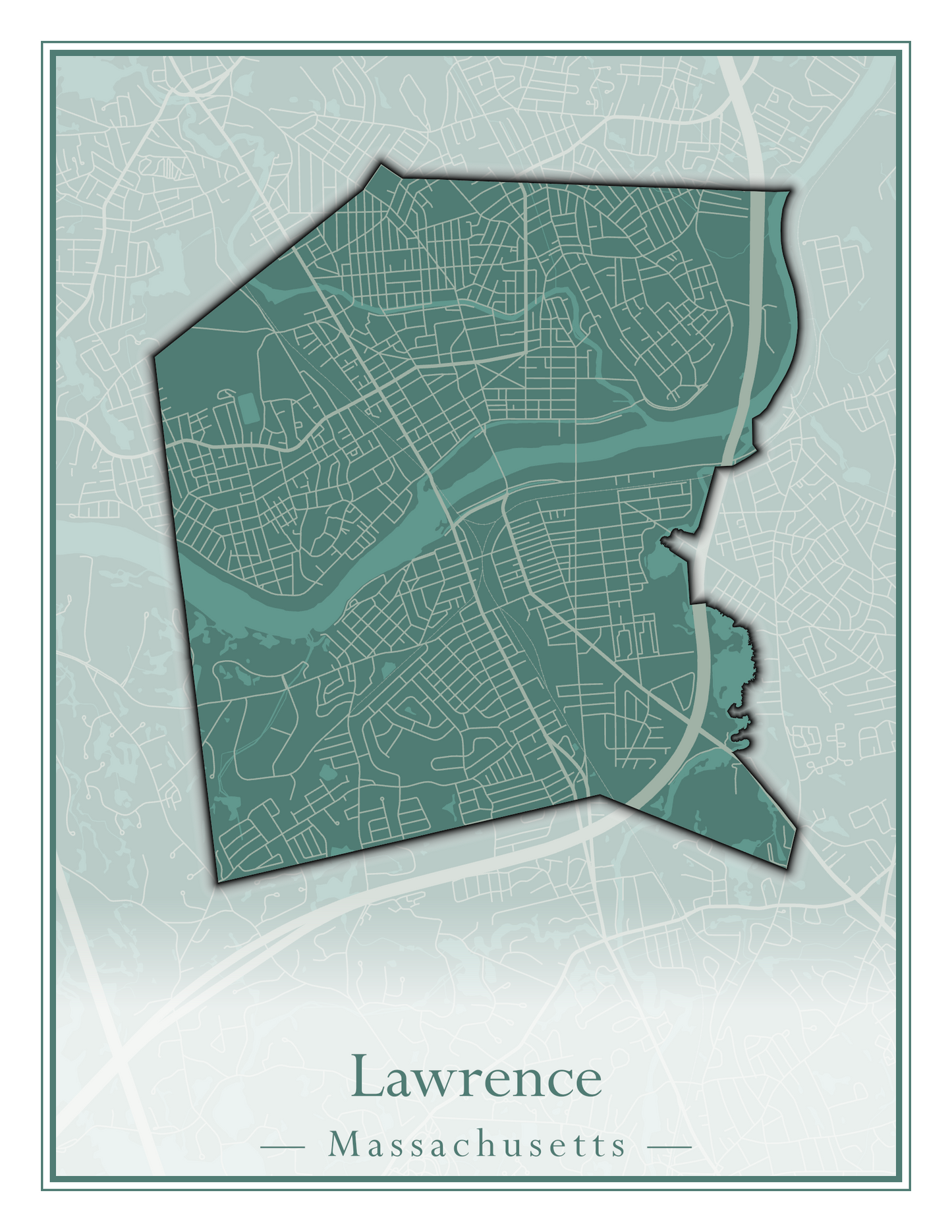 Massachusetts Towns - Street Map (Lawrence - Lenox)