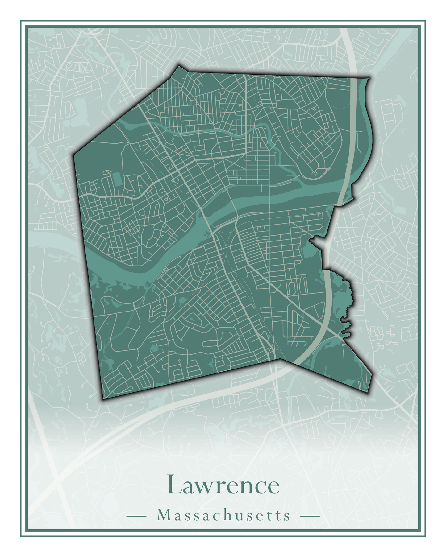 Massachusetts Towns - Street Map (Lawrence - Lenox)