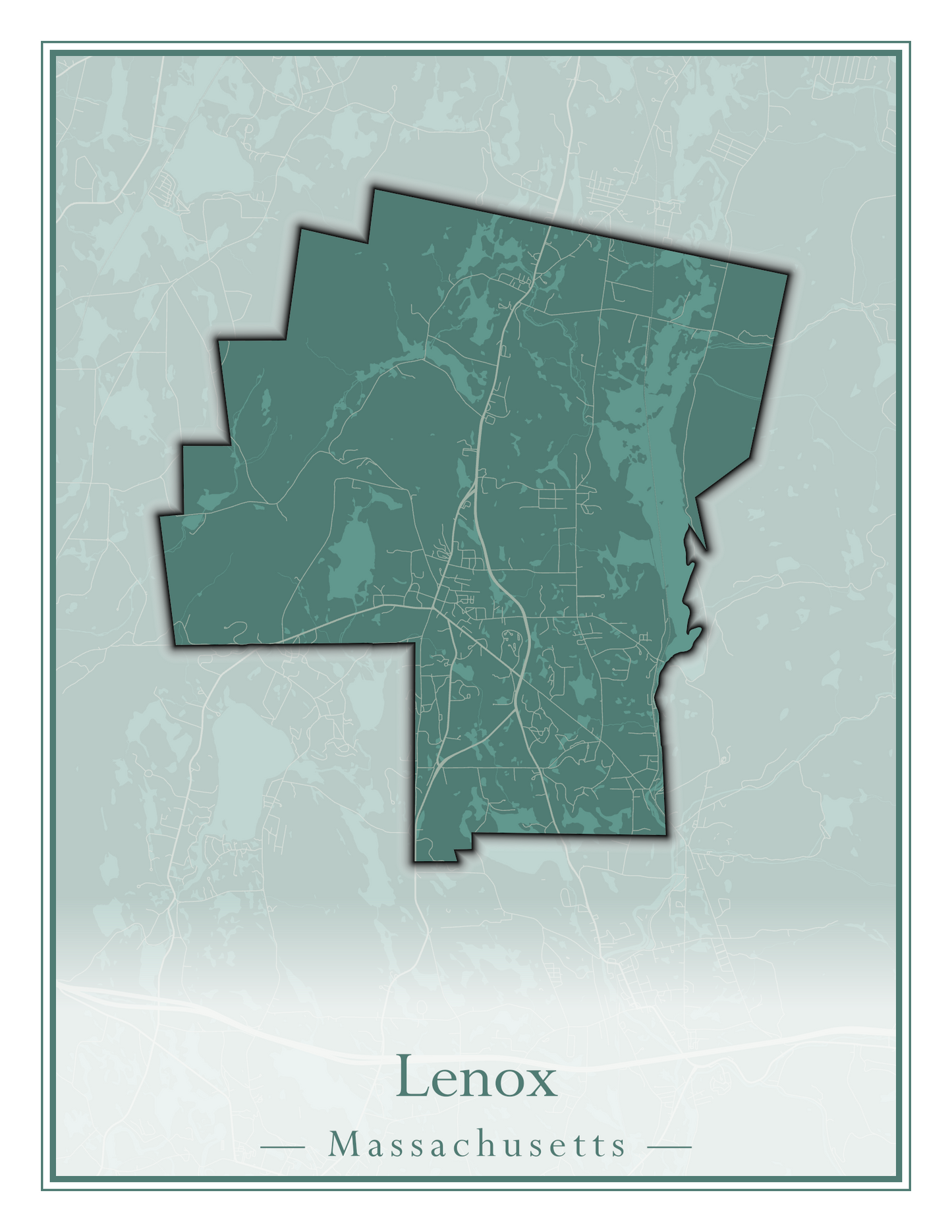 Massachusetts Towns - Street Map (Lawrence - Lenox)