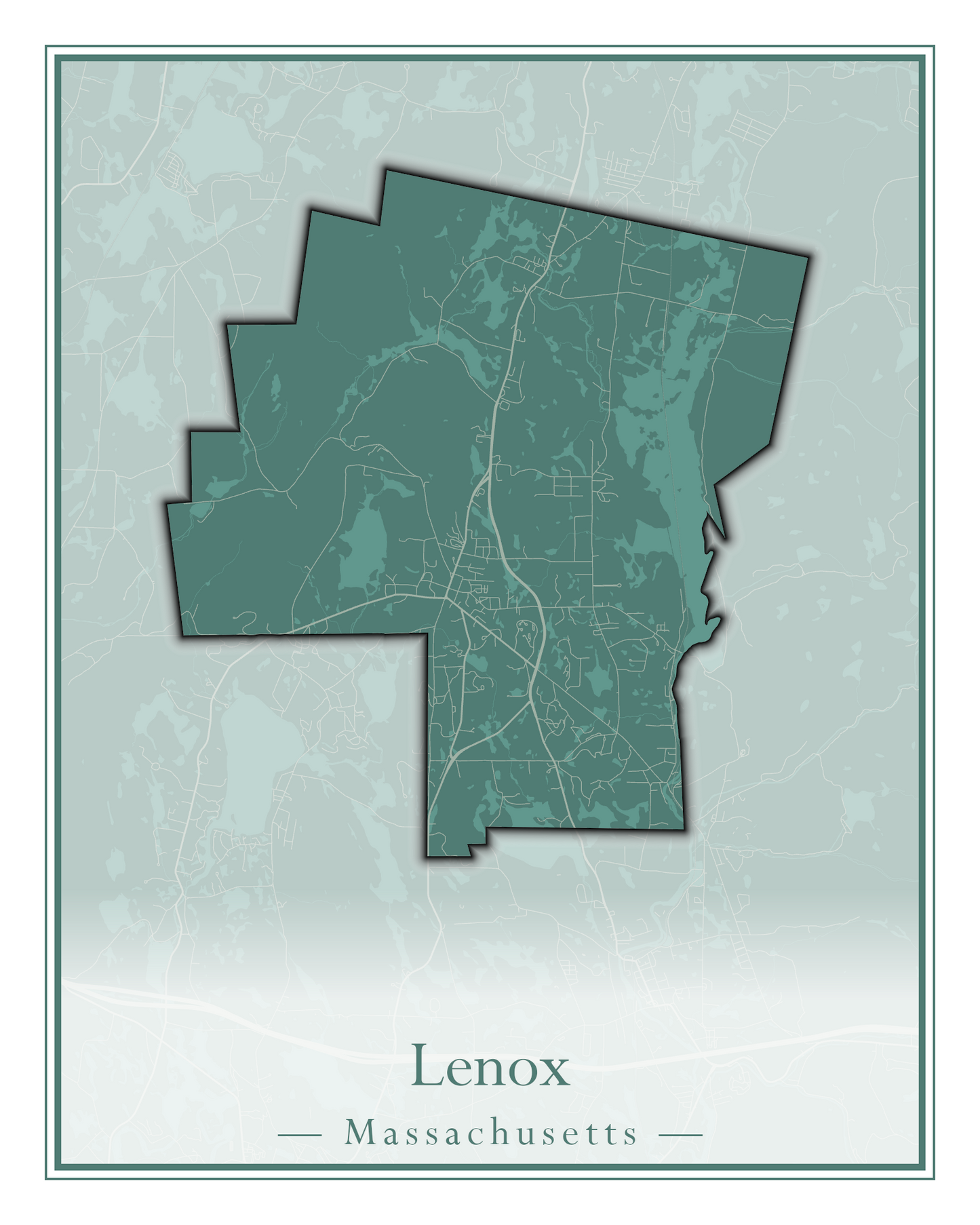 Massachusetts Towns - Street Map (Lawrence - Lenox)