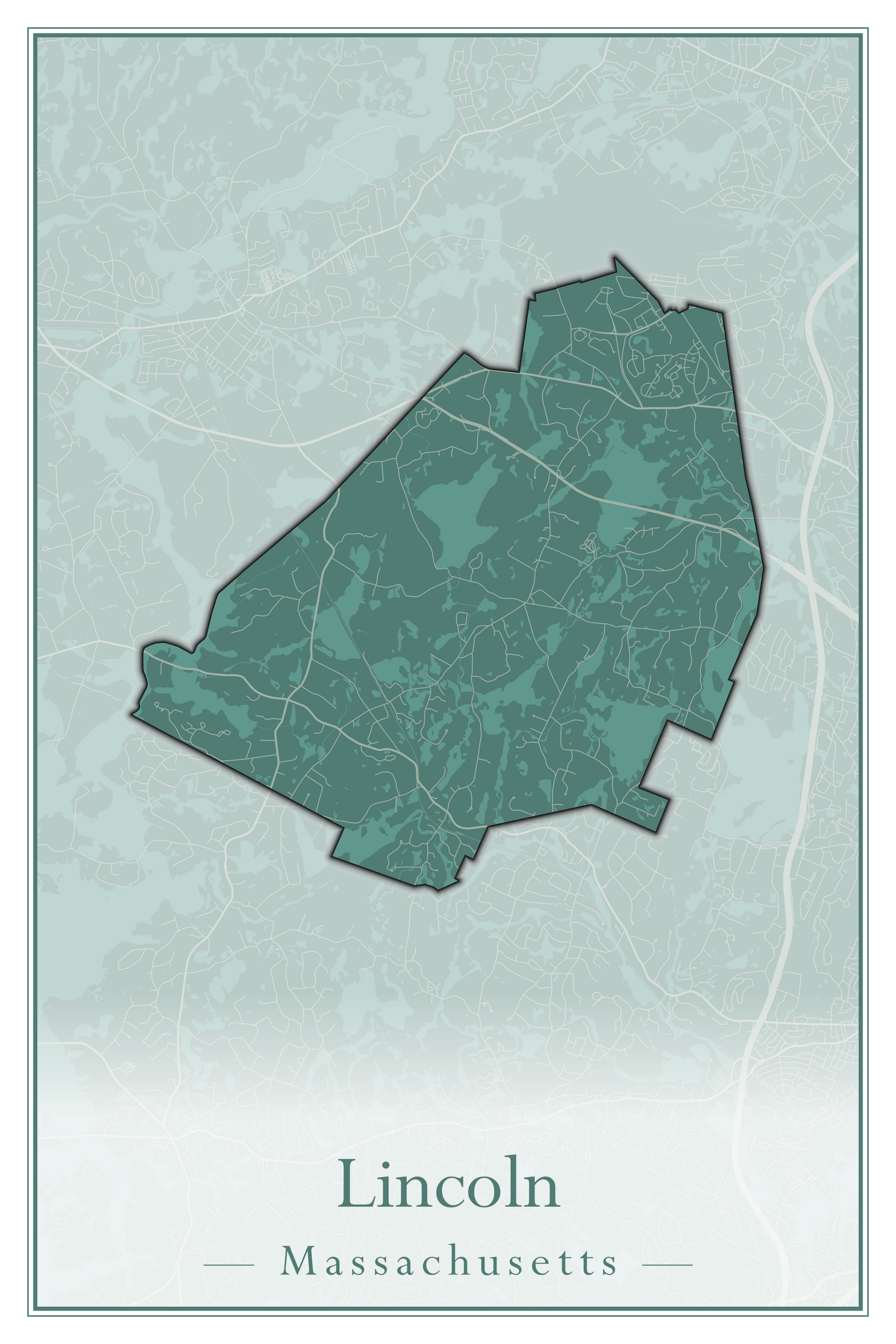 Massachusetts Towns - Street Map (Lincoln - Lowell)