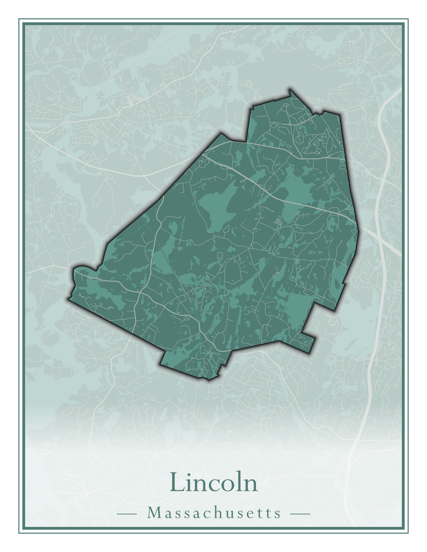 Massachusetts Towns - Street Map (Lincoln - Lowell)