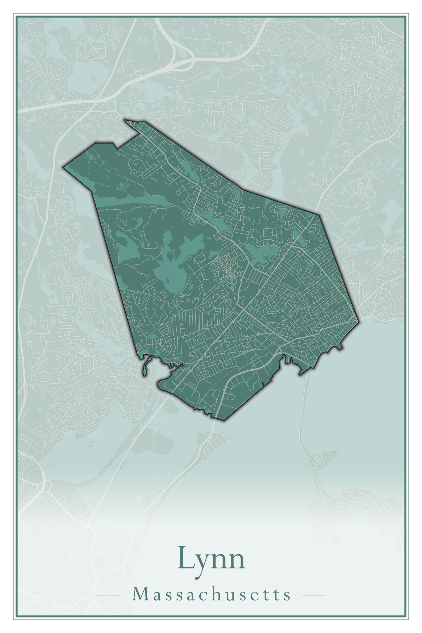 Massachusetts Towns - Street Map (Ludlow - Lynnfield)