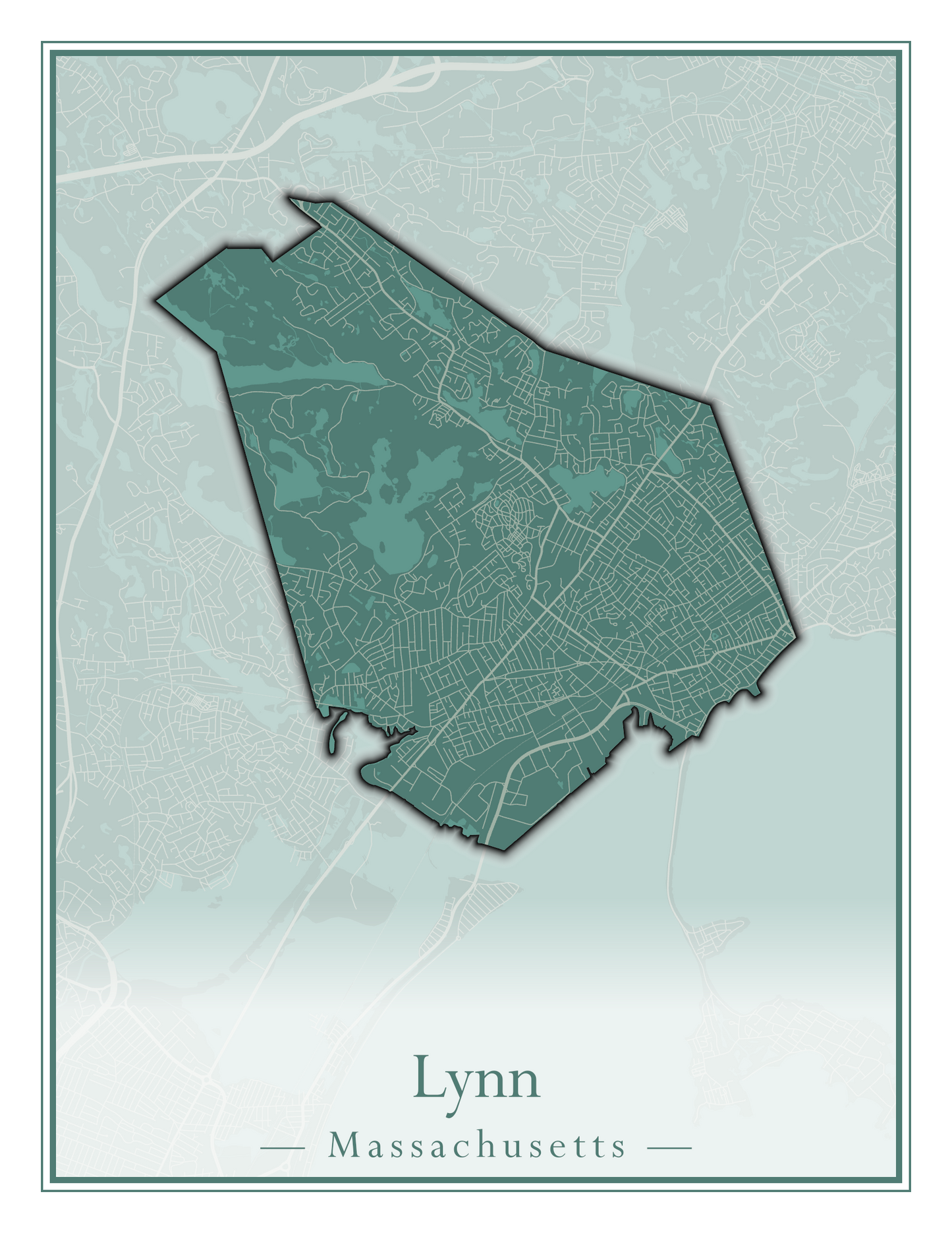 Massachusetts Towns - Street Map (Ludlow - Lynnfield)