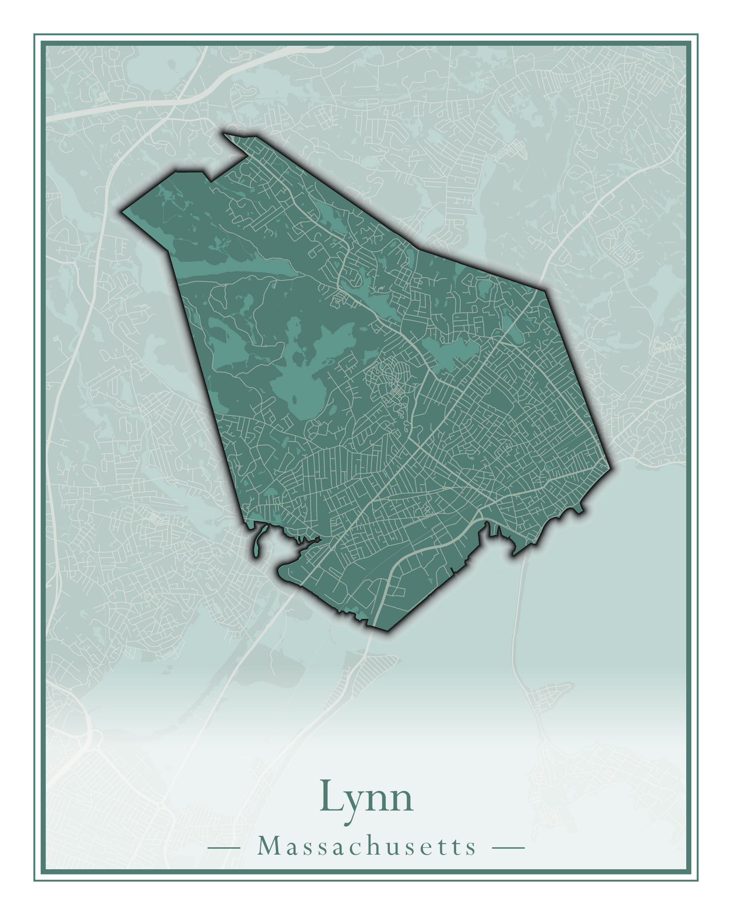 Massachusetts Towns - Street Map (Ludlow - Lynnfield)