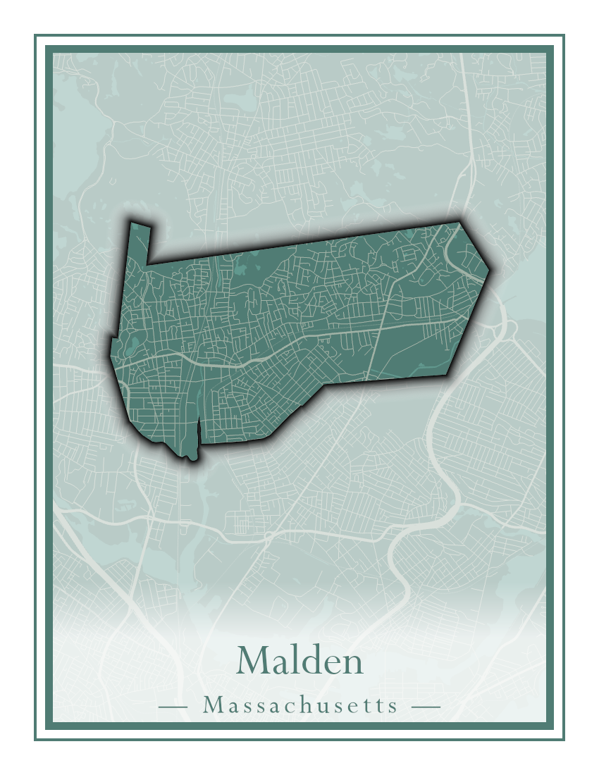 Massachusetts Towns - Street Map (Malden - Marblehead)