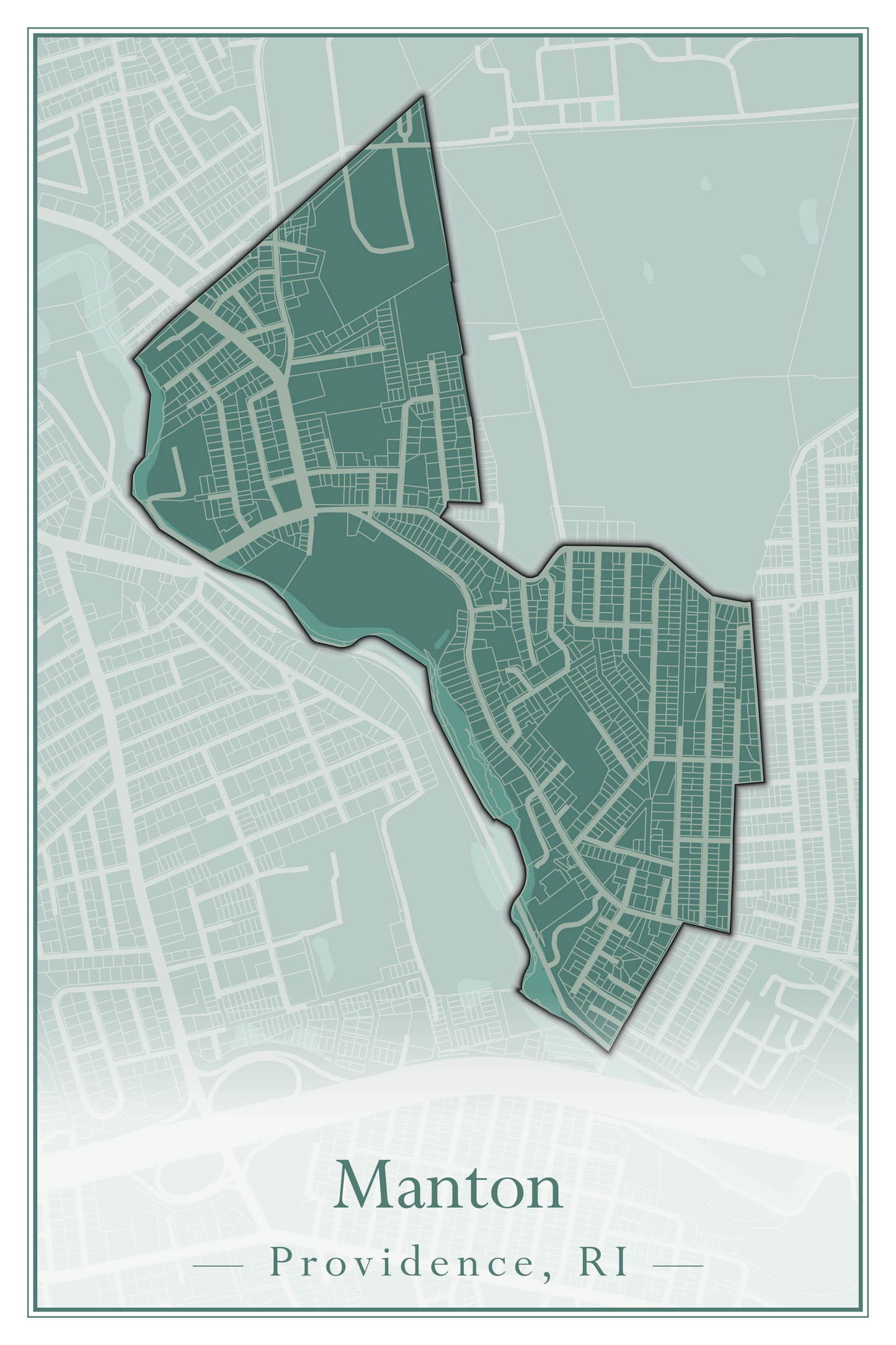 Providence Neighborhoods - Street Map (Hartford - Manton)