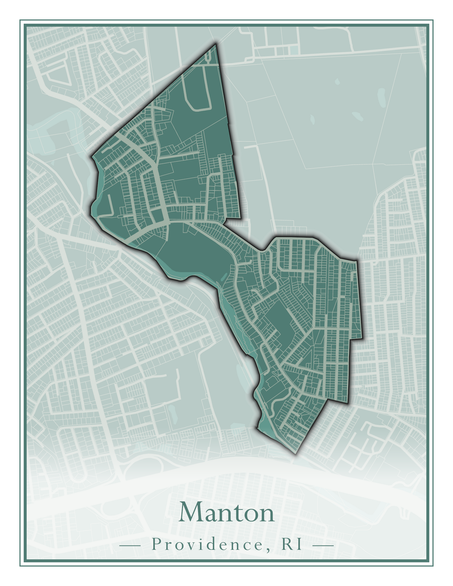 Providence Neighborhoods - Street Map (Hartford - Manton)