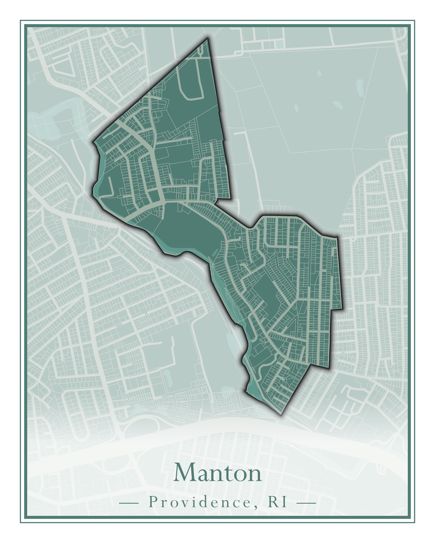 Providence Neighborhoods - Street Map (Hartford - Manton)