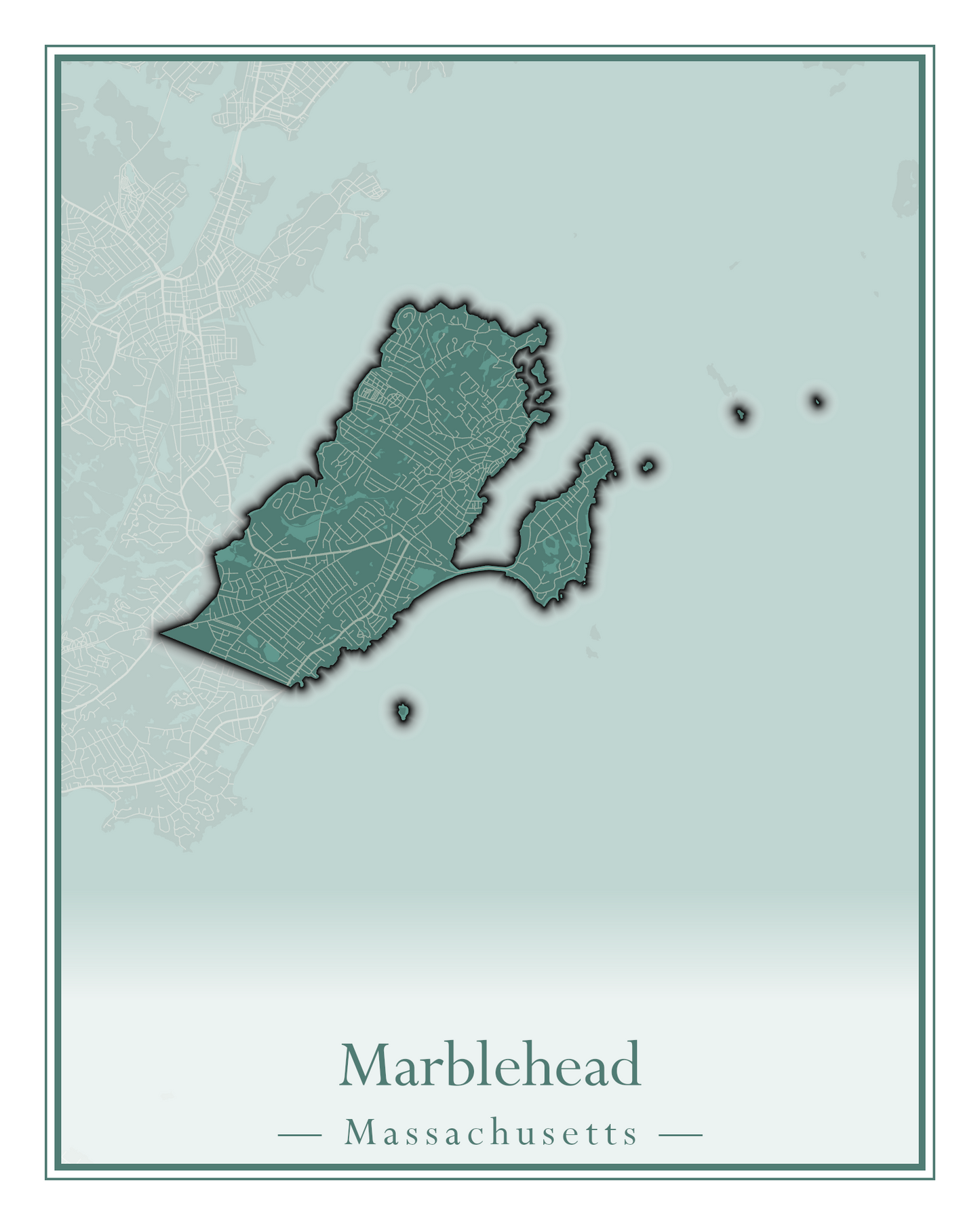 Massachusetts Towns - Street Map (Malden - Marblehead)