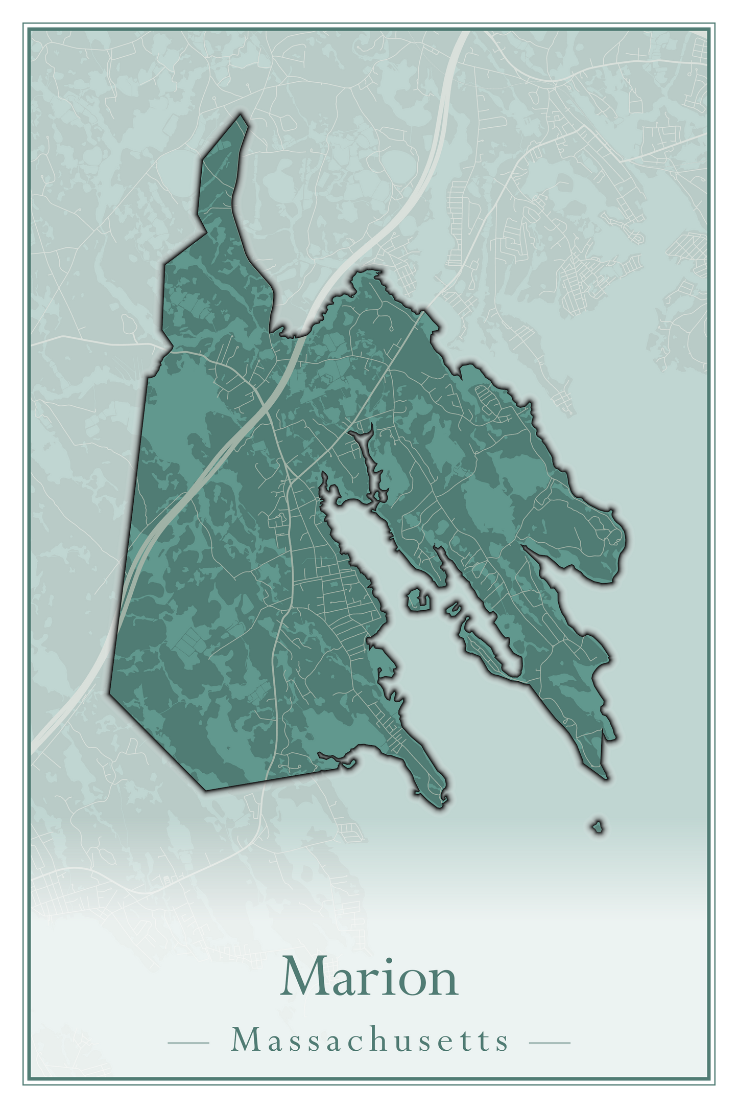 Massachusetts Towns - Street Map (Marion - Mashpee)