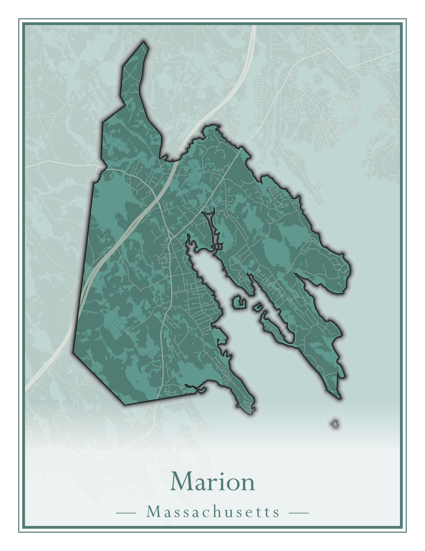 Massachusetts Towns - Street Map (Marion - Mashpee)