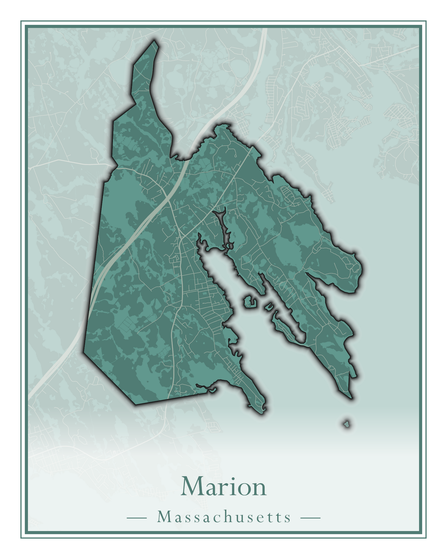 Massachusetts Towns - Street Map (Marion - Mashpee)