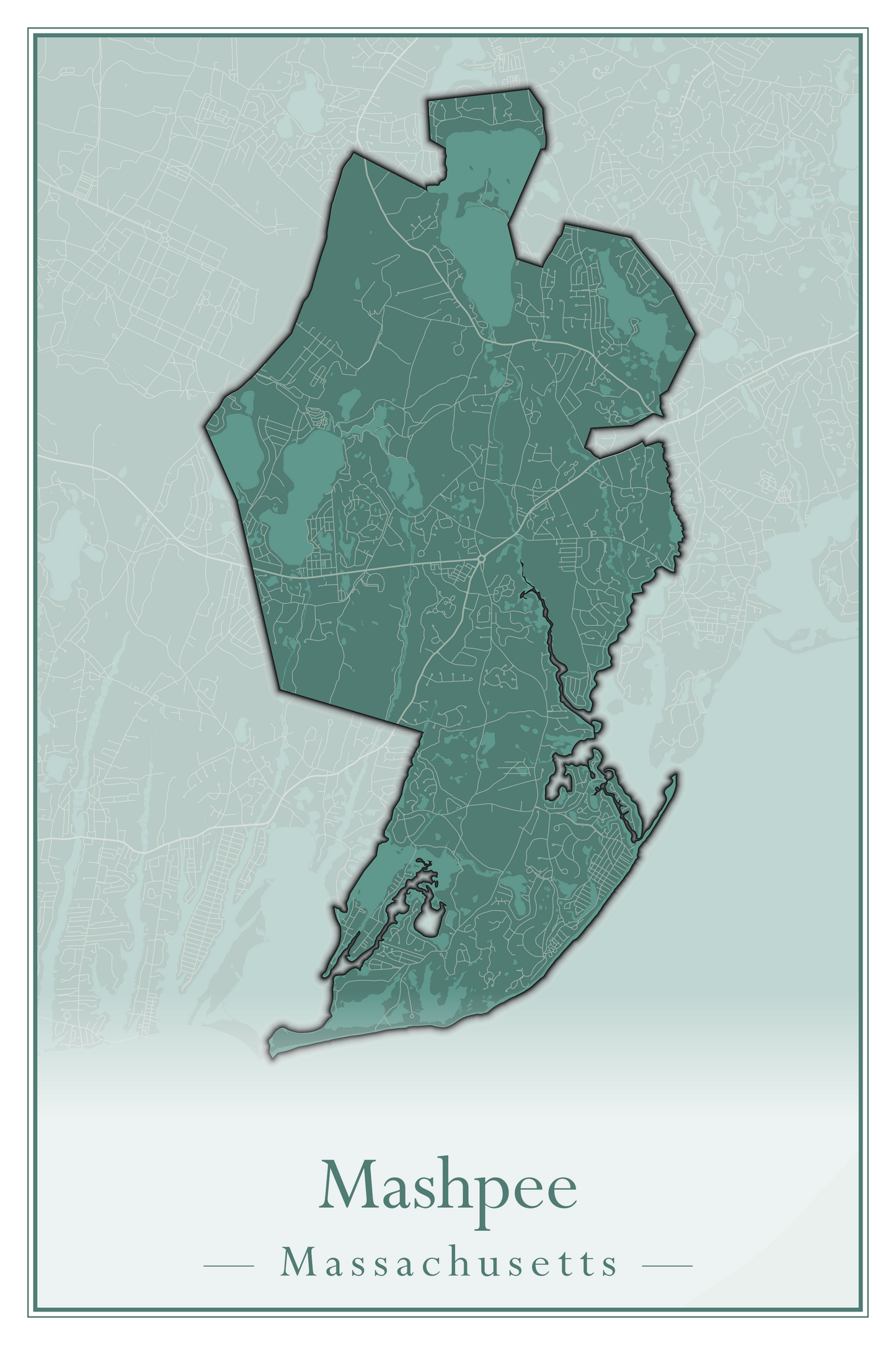 Massachusetts Towns - Street Map (Marion - Mashpee)