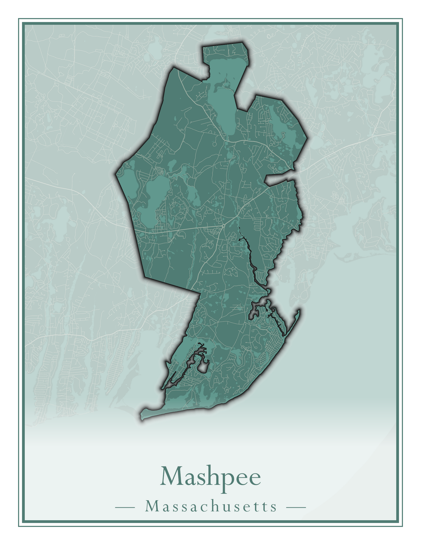 Massachusetts Towns - Street Map (Marion - Mashpee)