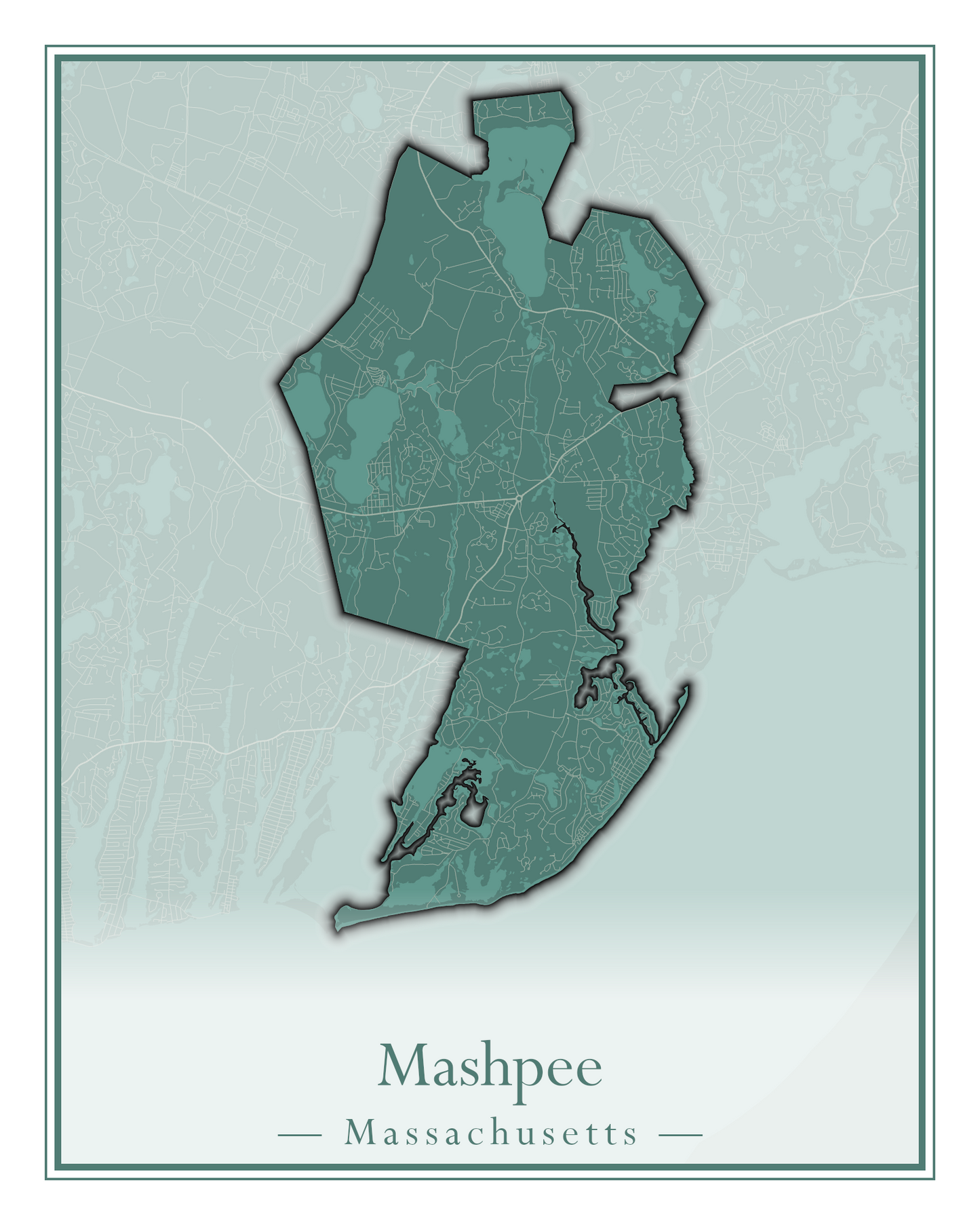 Massachusetts Towns - Street Map (Marion - Mashpee)