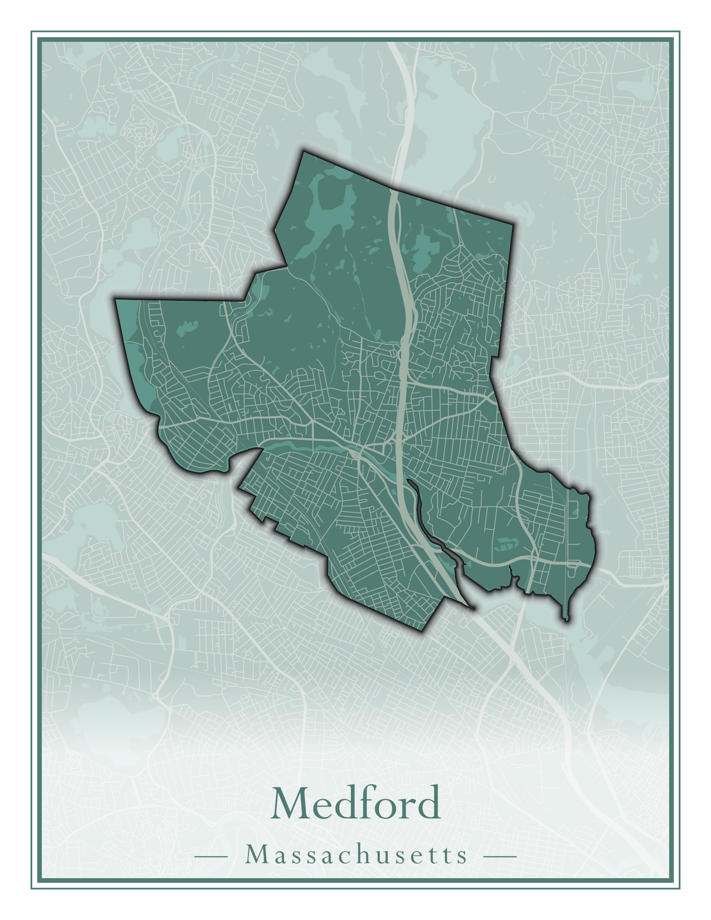 Massachusetts Towns - Street Map (Mattapoisett - Medford)