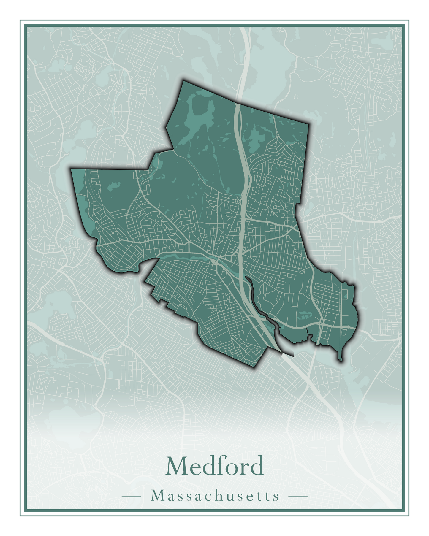 Massachusetts Towns - Street Map (Mattapoisett - Medford)