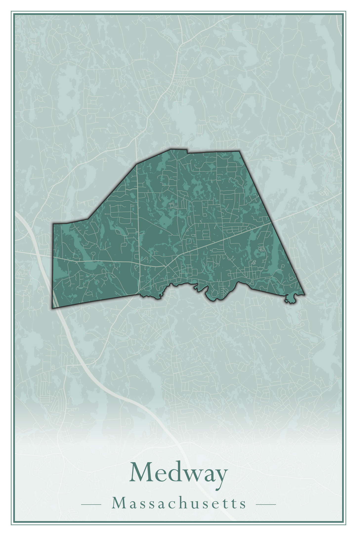 Massachusetts Towns - Street Map (Medway - Merrimac)