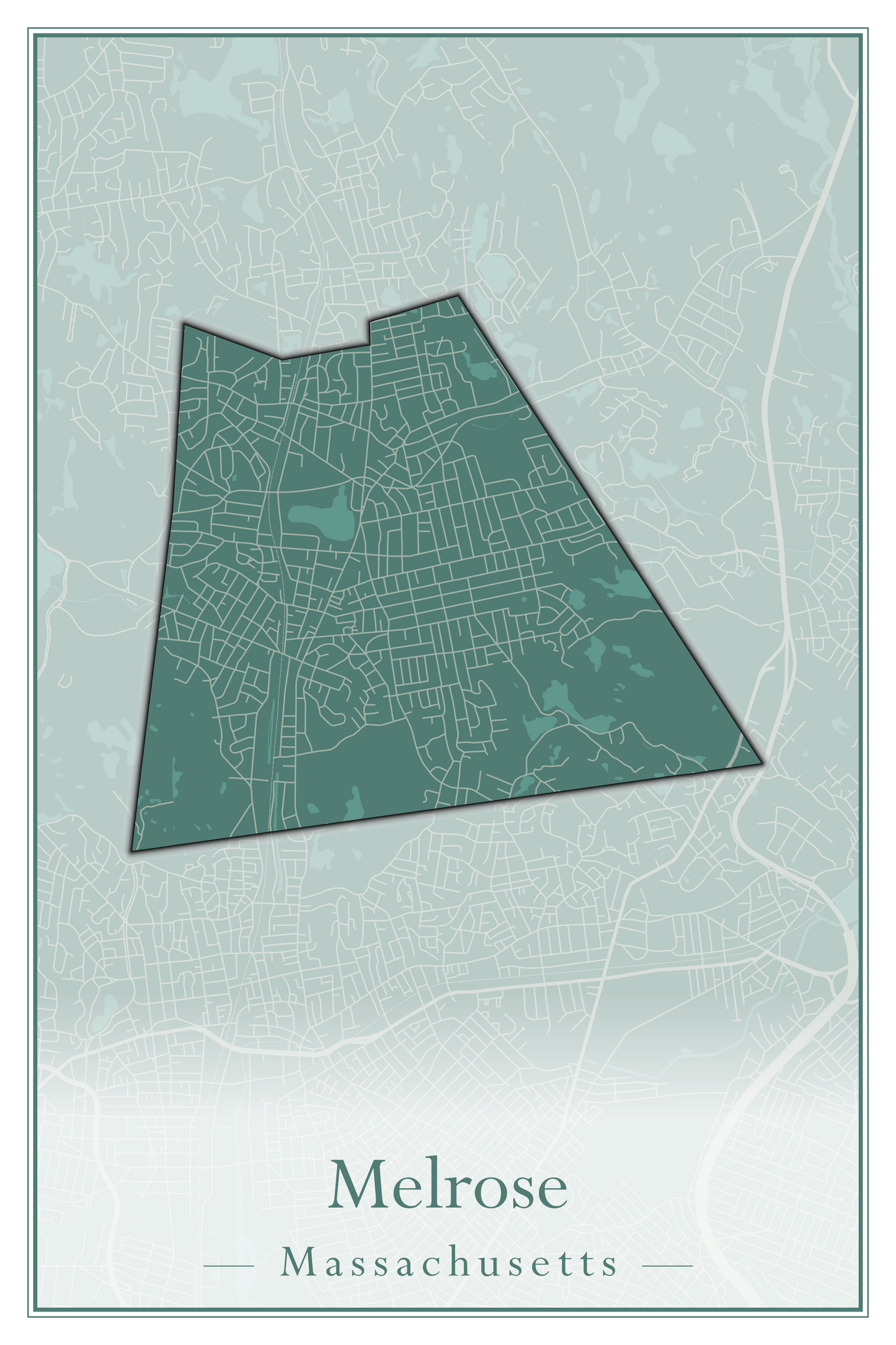 Massachusetts Towns - Street Map (Medway - Merrimac)