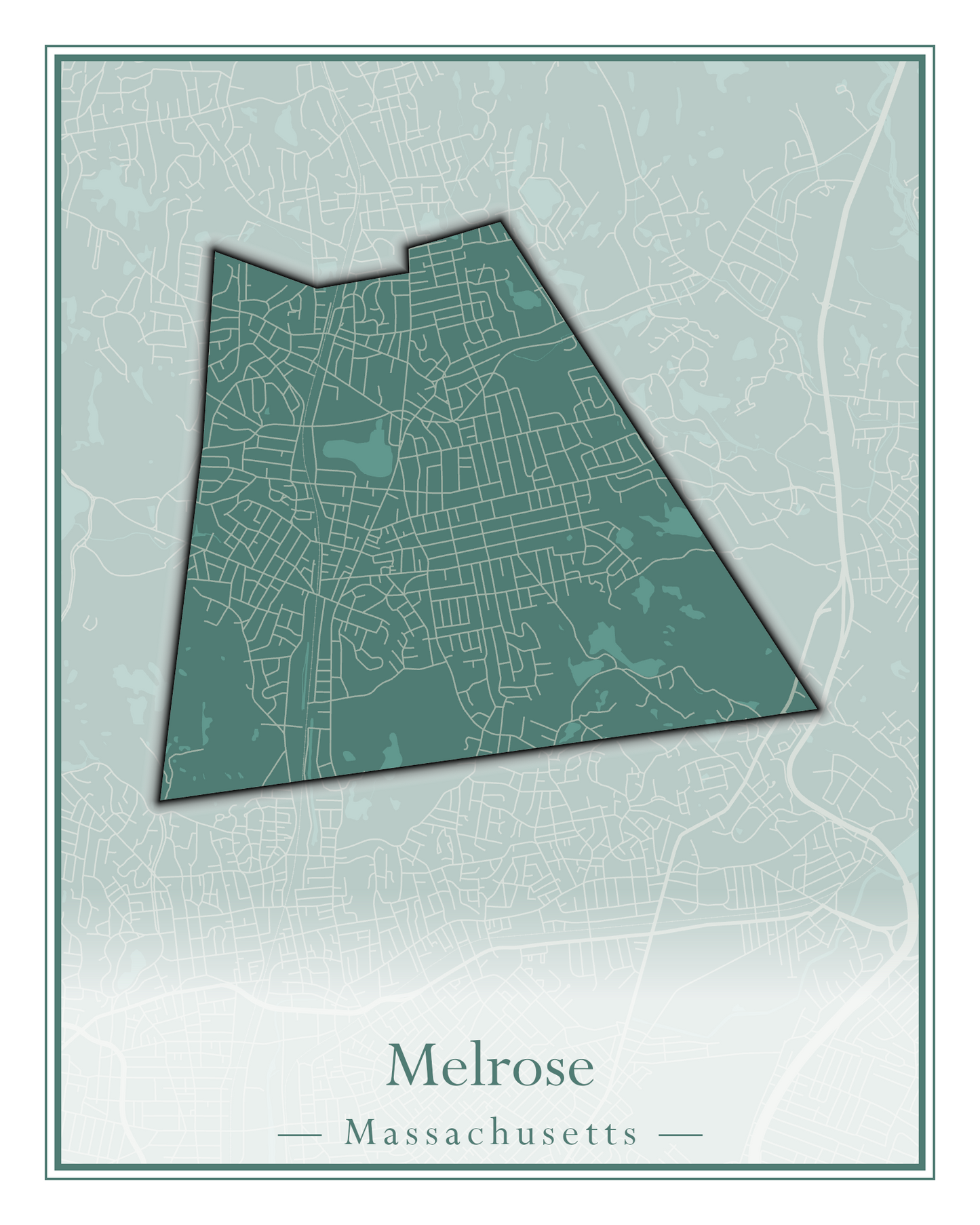 Massachusetts Towns - Street Map (Medway - Merrimac)