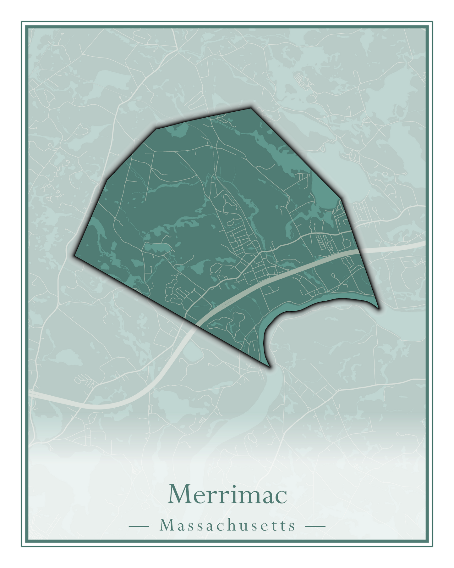 Massachusetts Towns - Street Map (Medway - Merrimac)