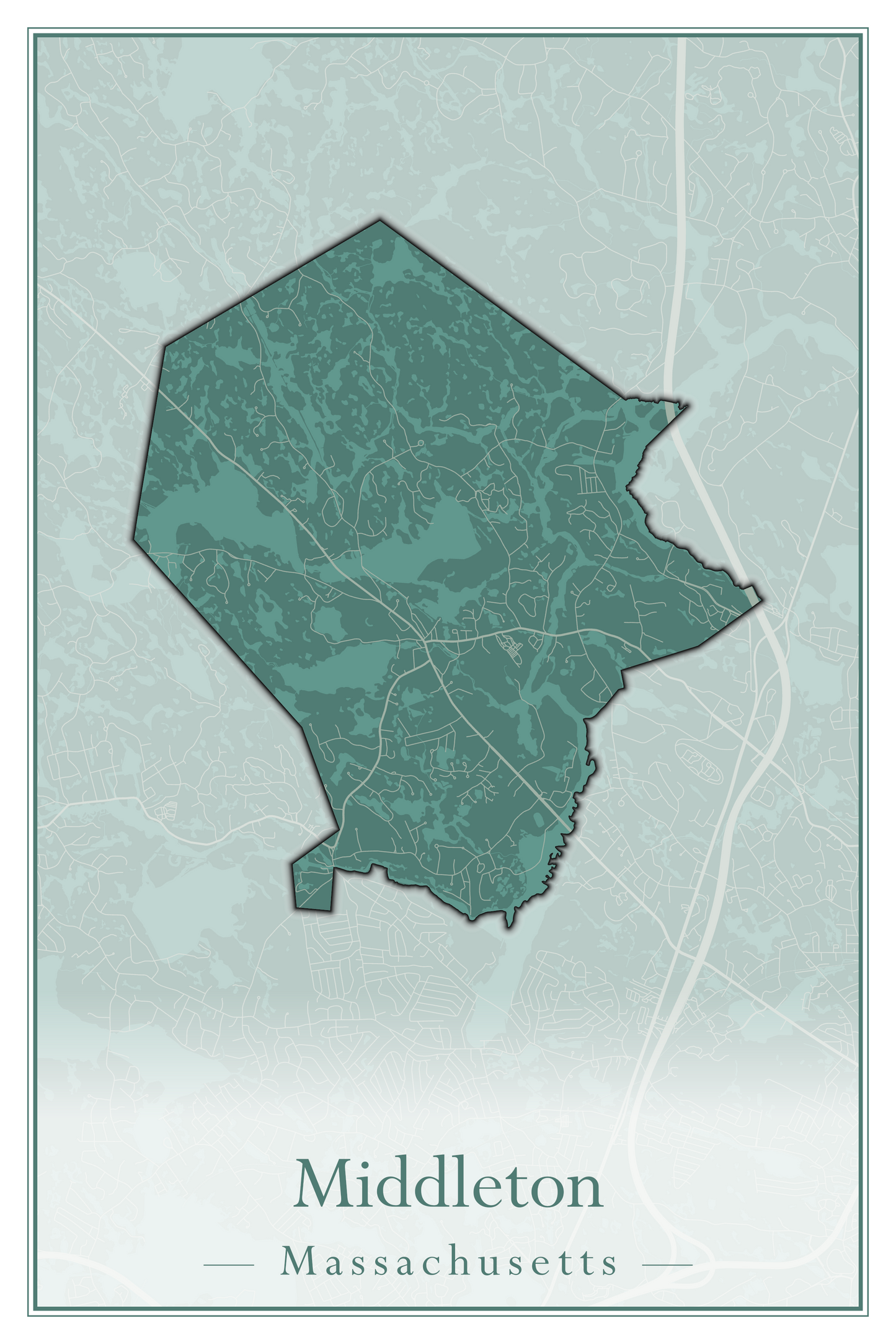 Massachusetts Towns - Street Map (Methuen - Middleton)