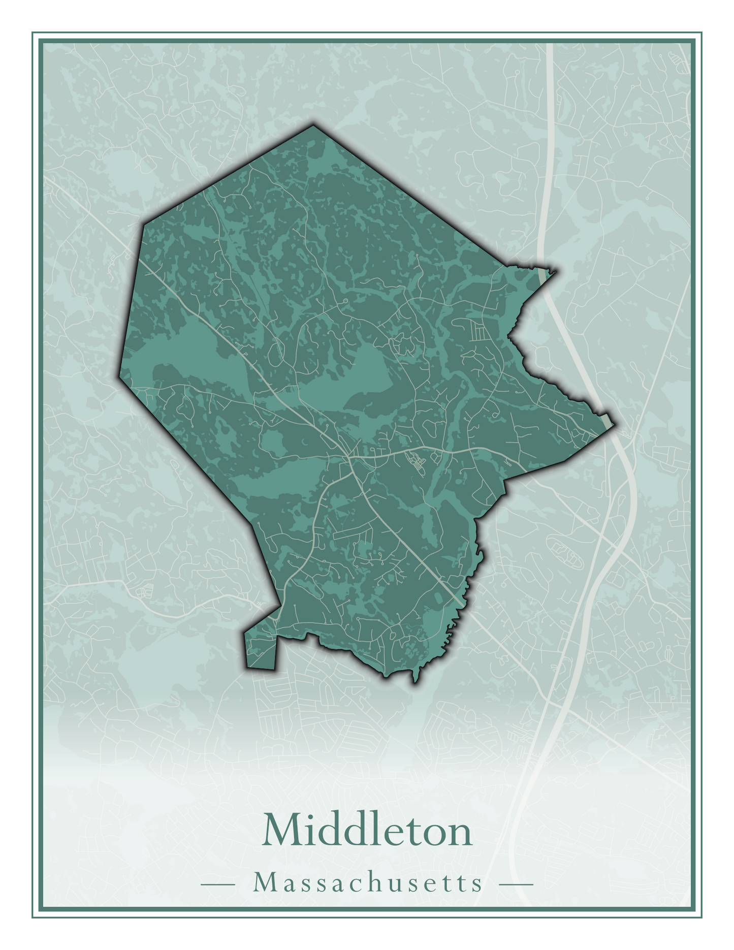 Massachusetts Towns - Street Map (Methuen - Middleton)