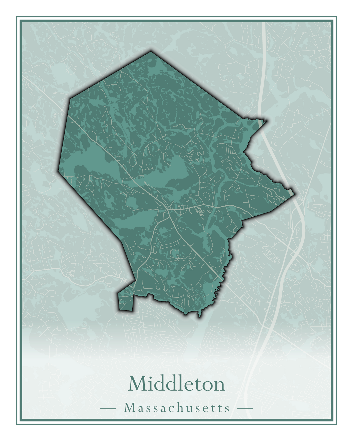 Massachusetts Towns - Street Map (Methuen - Middleton)