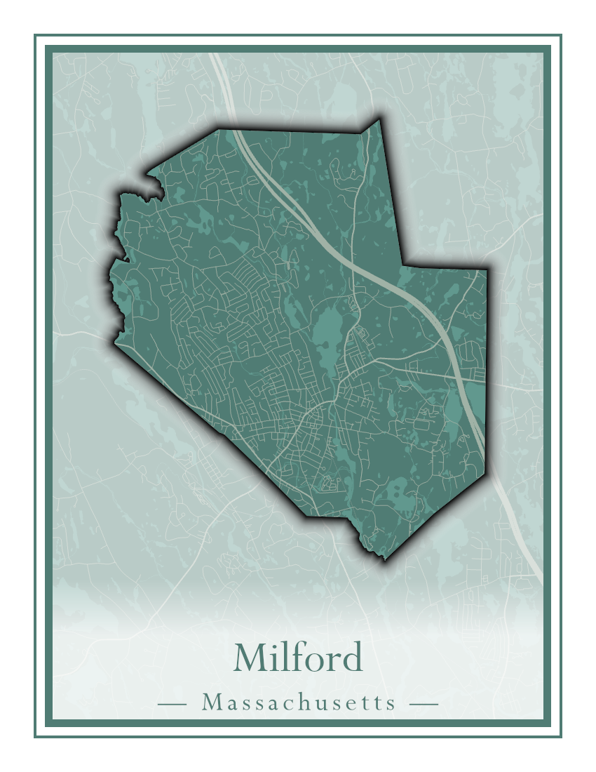 Massachusetts Towns - Street Map (Milford - Millville)