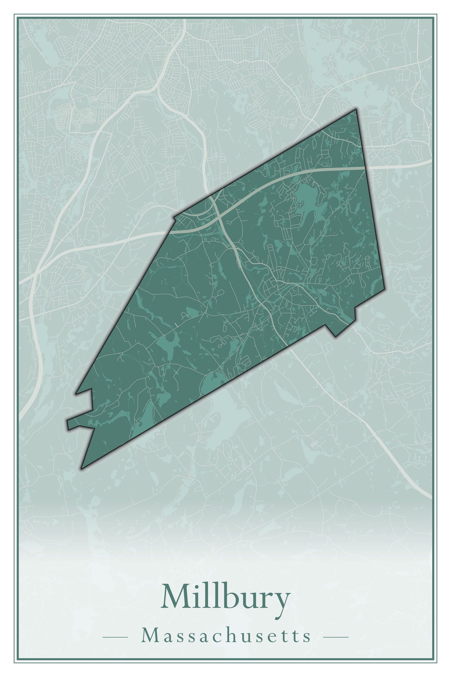 Massachusetts Towns - Street Map (Milford - Millville)