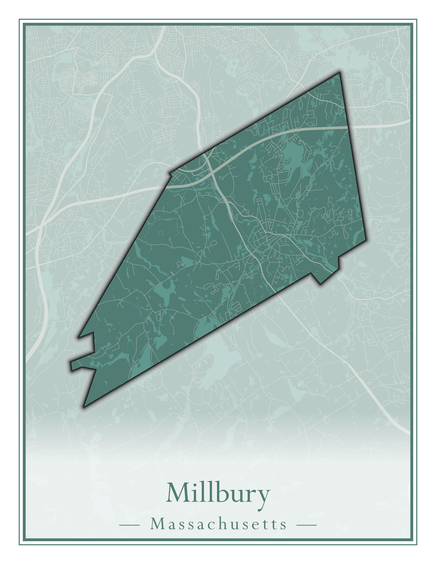 Massachusetts Towns - Street Map (Milford - Millville)