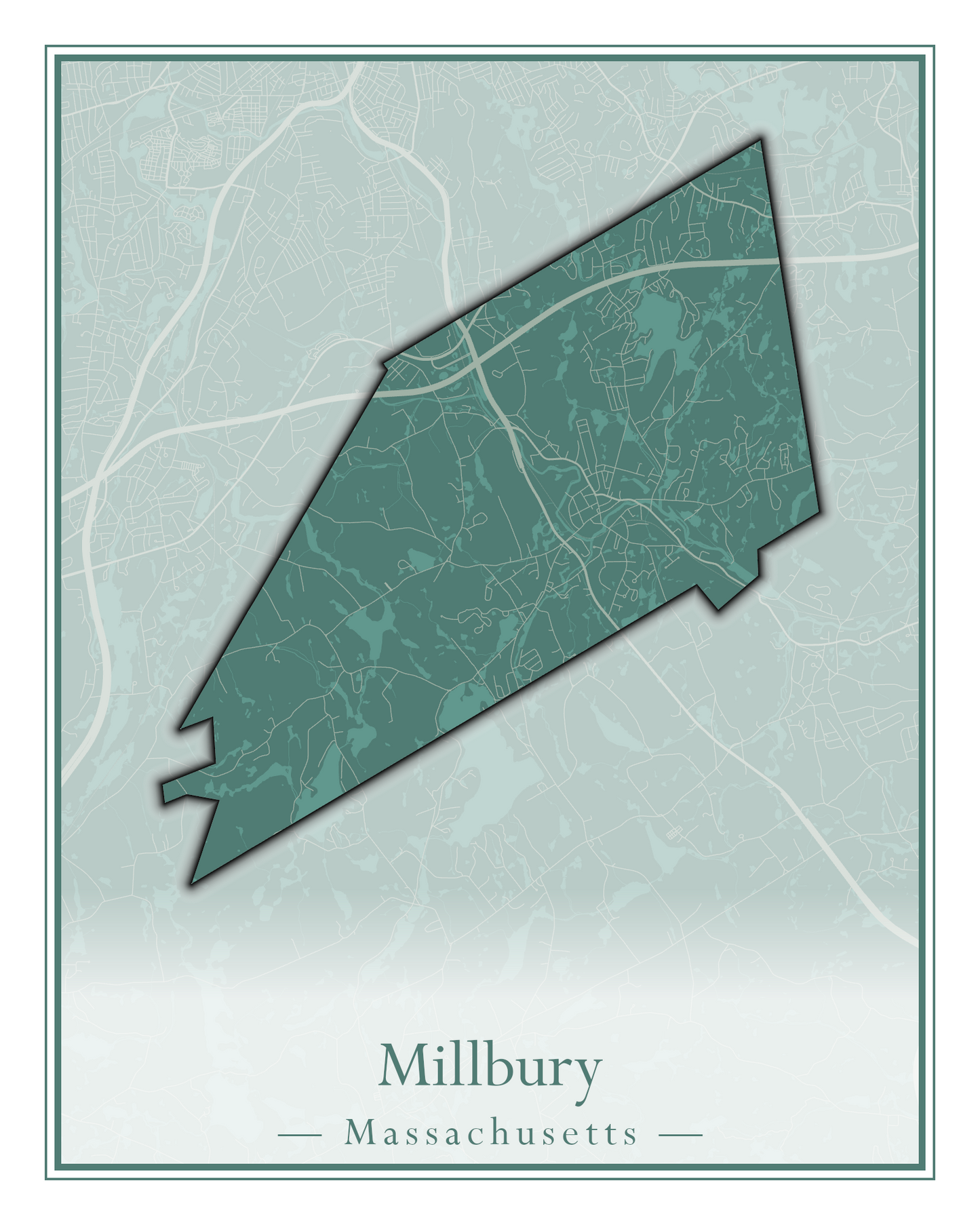 Massachusetts Towns - Street Map (Milford - Millville)