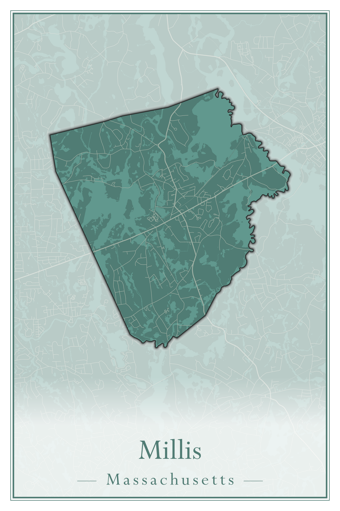 Massachusetts Towns - Street Map (Milford - Millville)