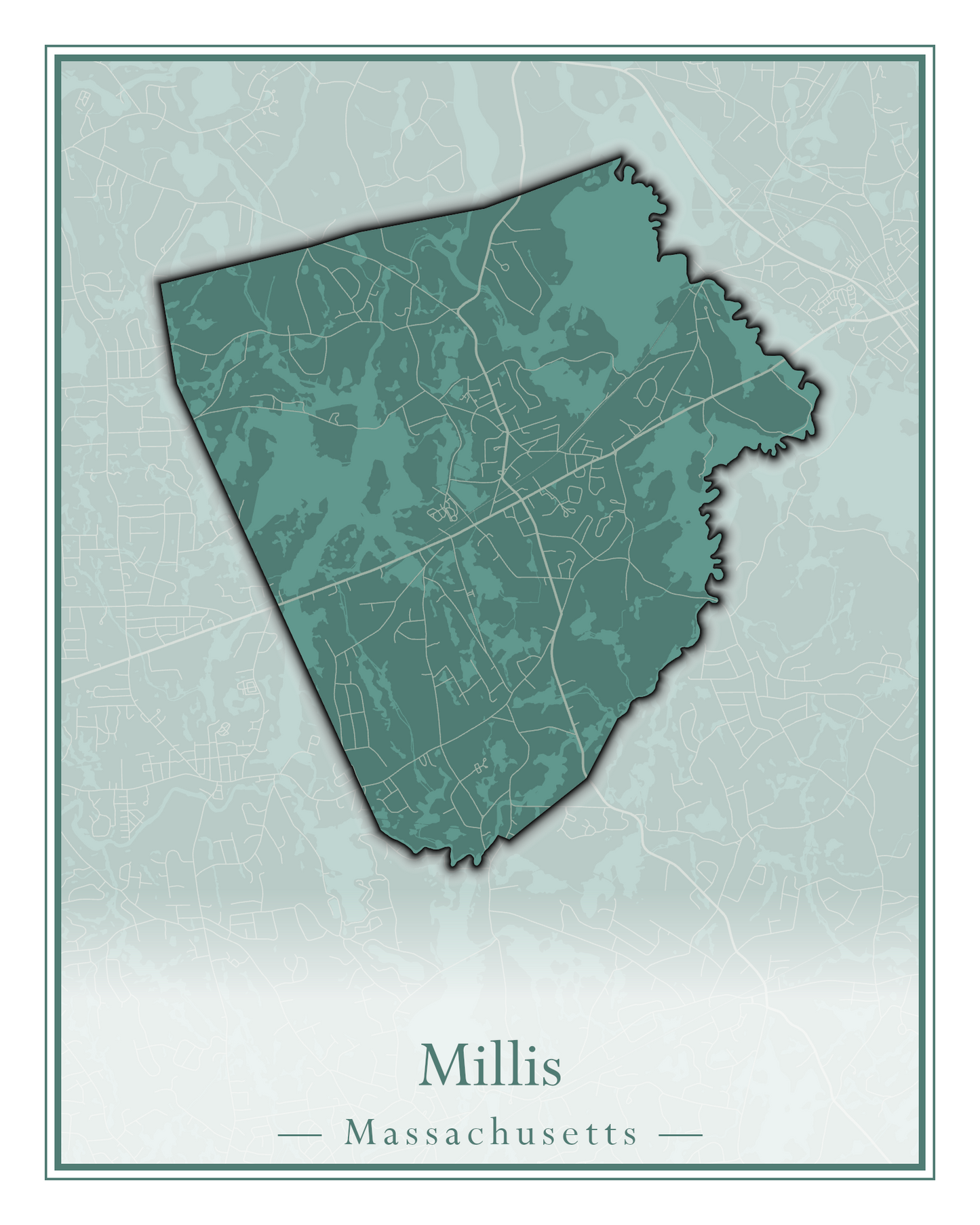 Massachusetts Towns - Street Map (Milford - Millville)