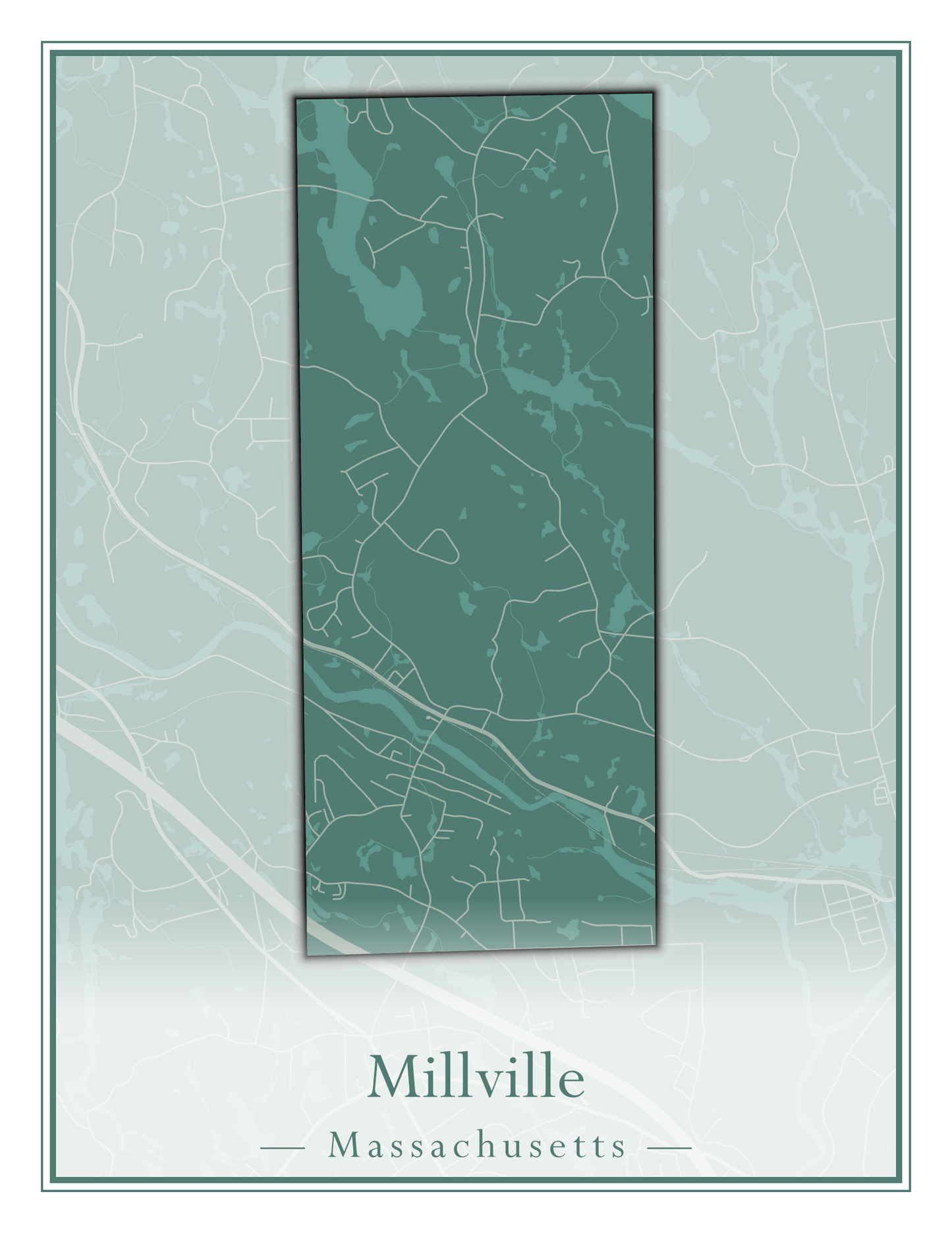 Massachusetts Towns - Street Map (Milford - Millville)