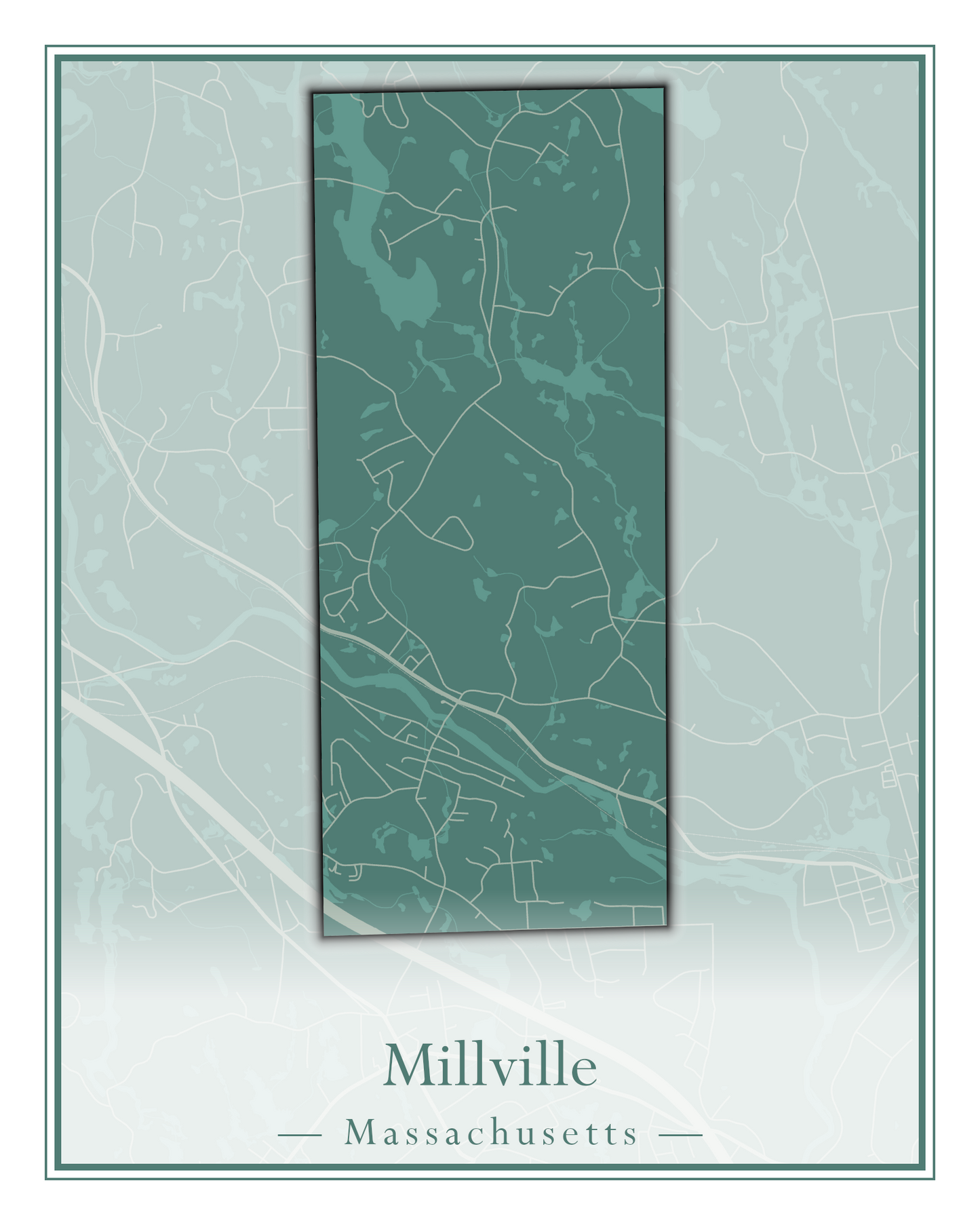 Massachusetts Towns - Street Map (Milford - Millville)